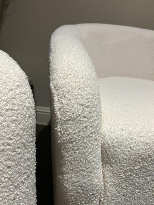Yaheetech Compact Sherpa Accent Chairs Set of 2 for Small Spaces, Ivory customer photo 1