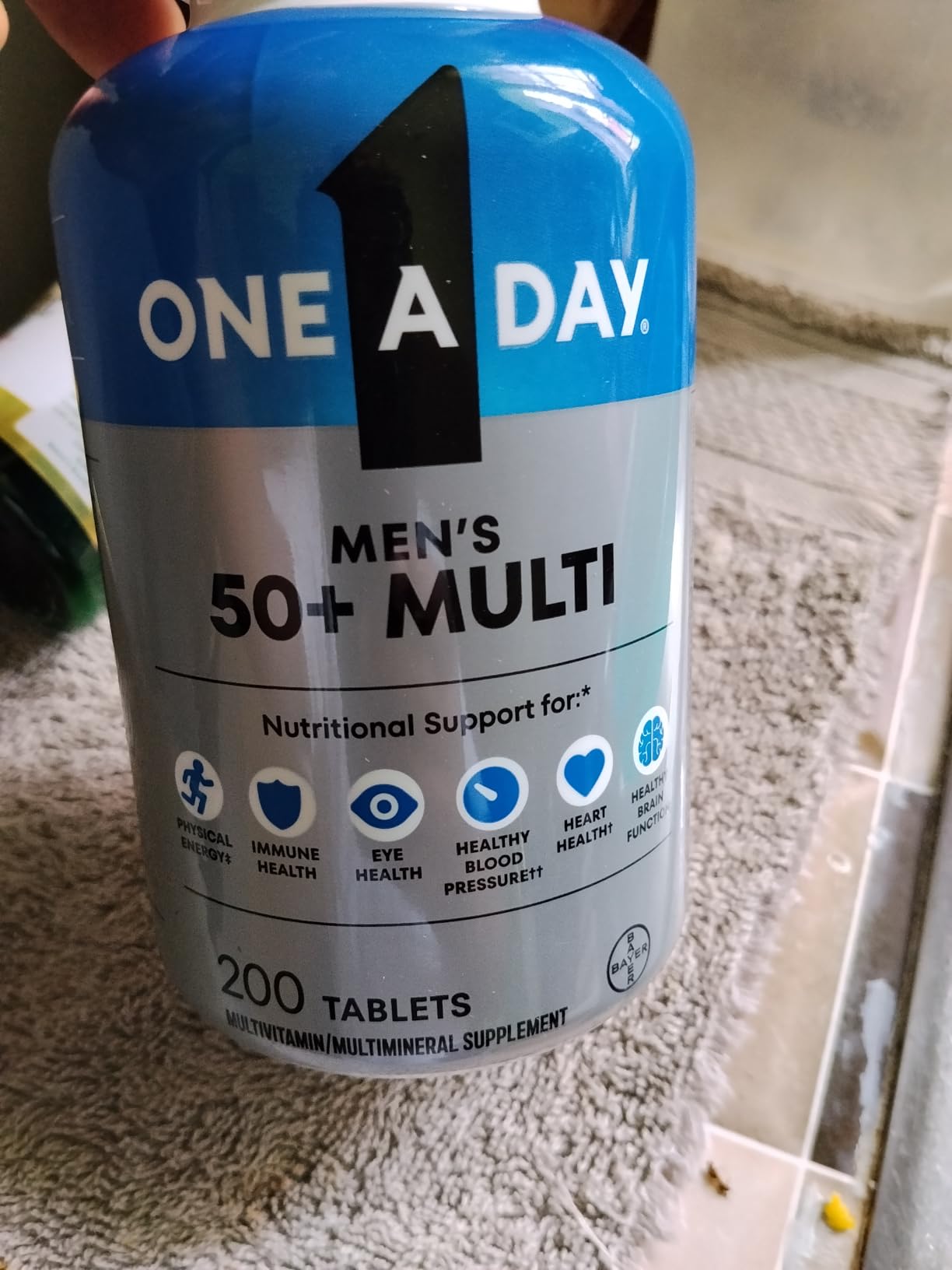 One A Day Men’s 50+ Healthy Advantage Multivitamin, Multivitamin for Men with Vitamins A, C, E, B6, B12, Calcium and Vitamin D, Tablet, 200 Count (Pack of 1) customer photo 1