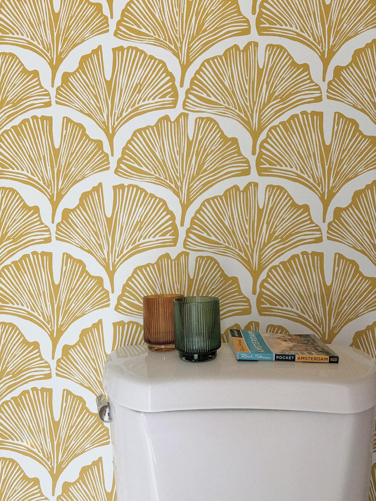 Tempaper x Novogratz Waverly Blue Feather Palm Removable Peel and Stick Wallpaper, 20.5 in X 16.5 ft, Made in The USA customer photo 2