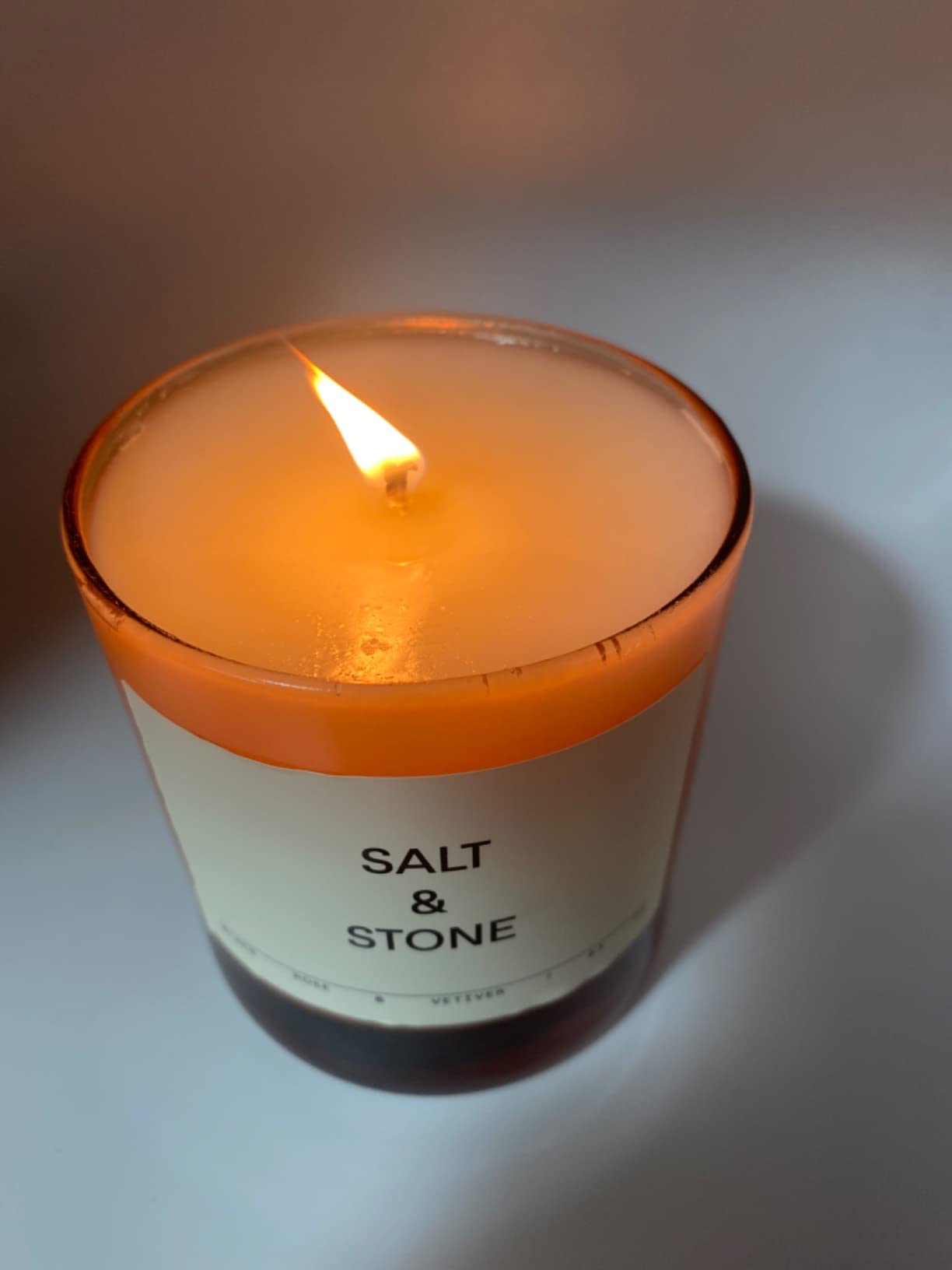 Salt & Stone Coconut & Soy Blend Scented Candle, Black Rose & Oud 8.5 oz customer photo 2