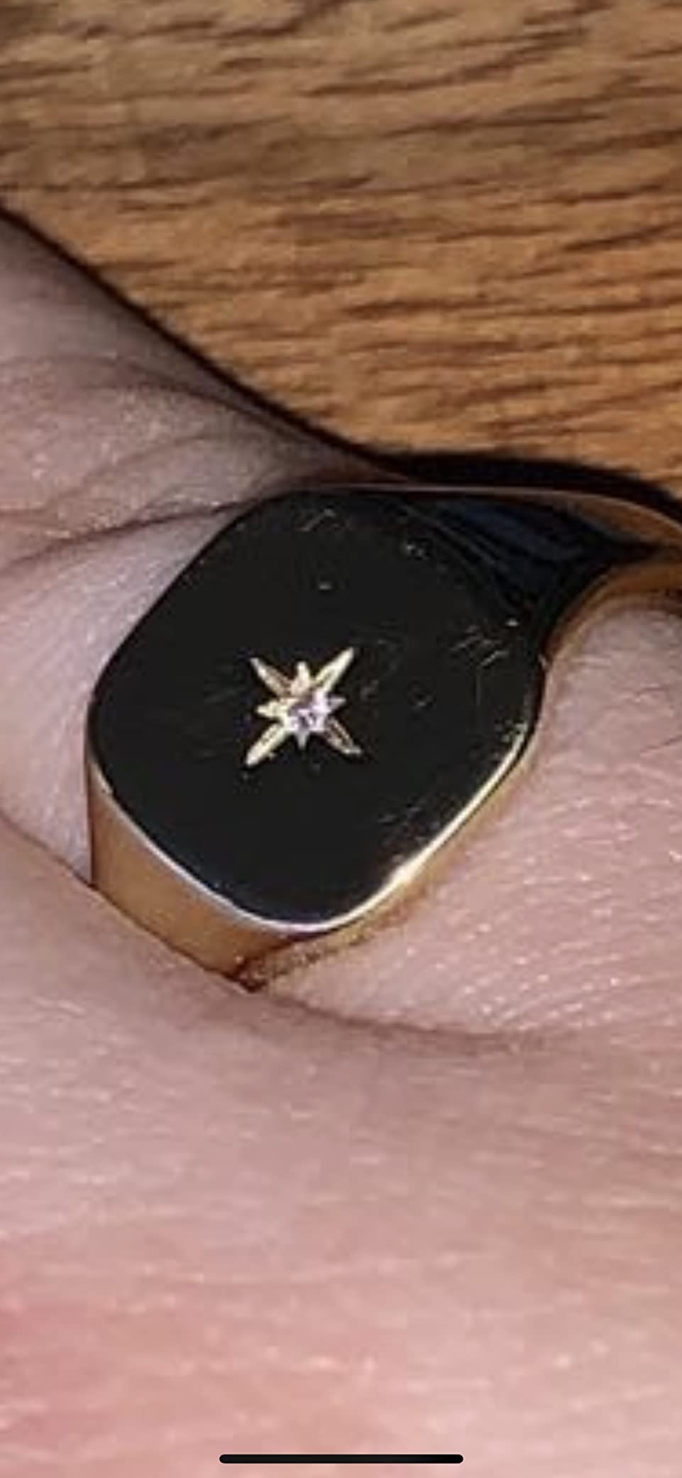PAVOI 14K Gold Plated Engraved Signet Ring for Women with North Star customer photo 1