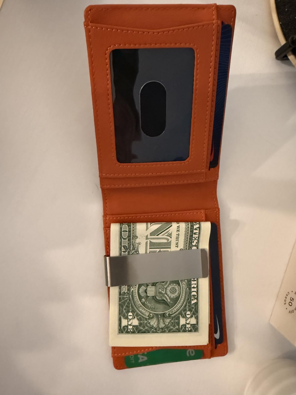 RUNBOX Slim Wallet for Men - RFID Blocking Leather Bifold with Money Clip customer photo 1