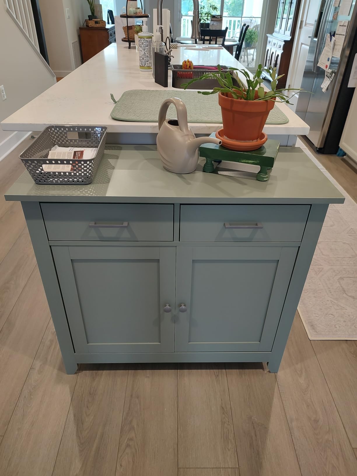 HORSTORS Farmhouse Kitchen Storage Cabinet, Small Buffet, Coffee Bar, White customer photo 2