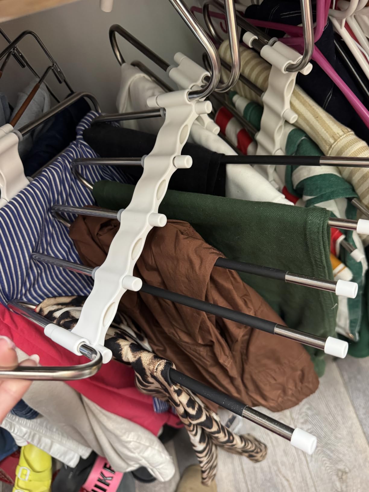 Kalimdor Pants Hangers 2 Pack Space Saving Metal Closet Organizer,Clothes Pants Hangers,Anti-Slip Design,Closet Organizers and Storage for Pants Jeans Skirts Scarf Legging customer photo 2