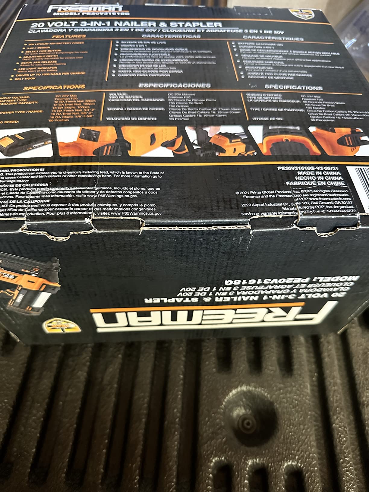 Freeman 20V Cordless 3-in-1 Nailer Kit – 1300 Shots/Charge | PE20V31618G customer photo 1