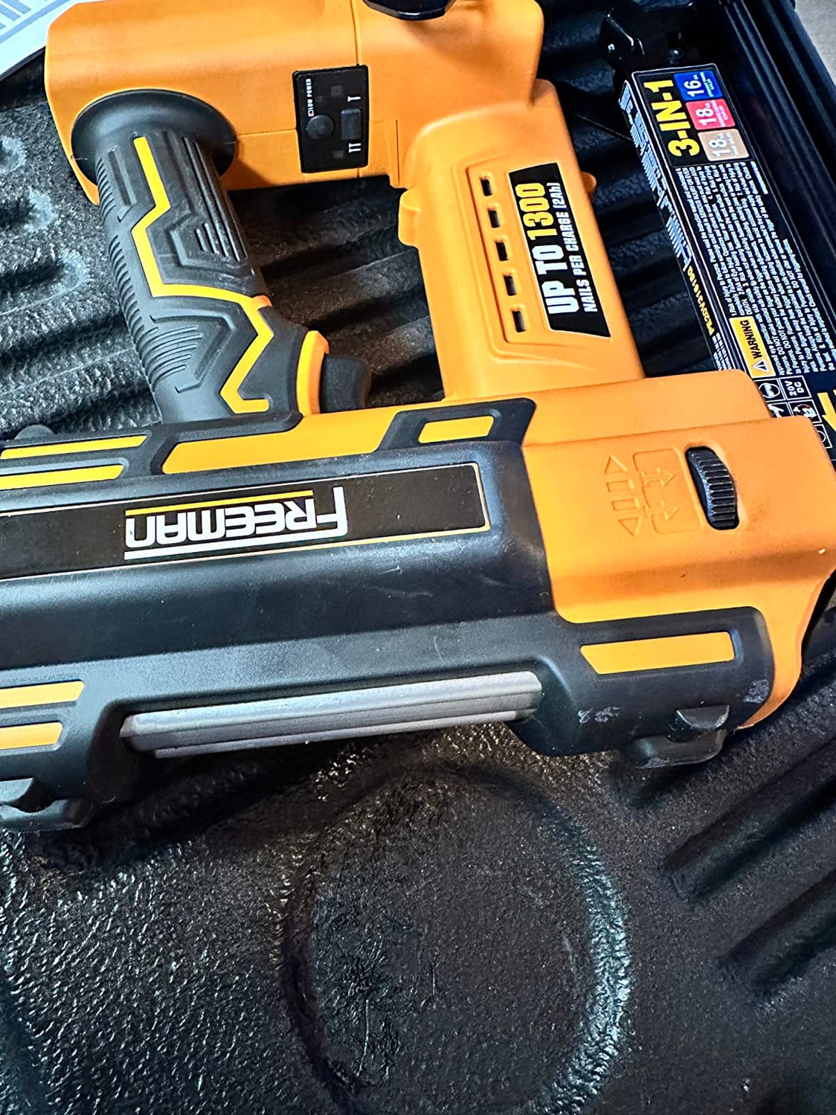 Freeman 20V Cordless 3-in-1 Nailer Kit – 1300 Shots/Charge | PE20V31618G customer photo 2
