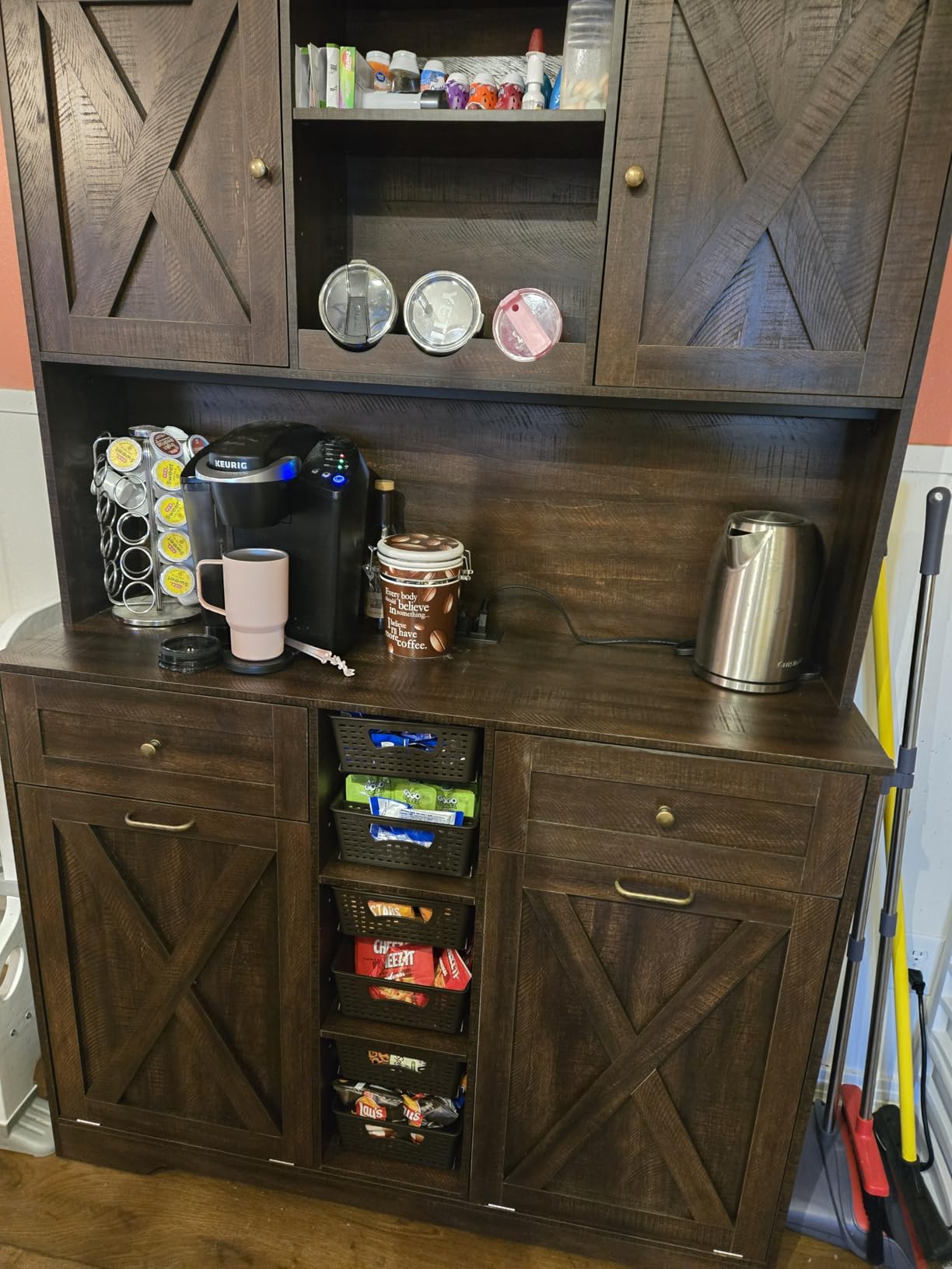 Simple Houseware 2 Tier Pull-Out Sliding Drawer Under Sink Storage, White customer photo 1