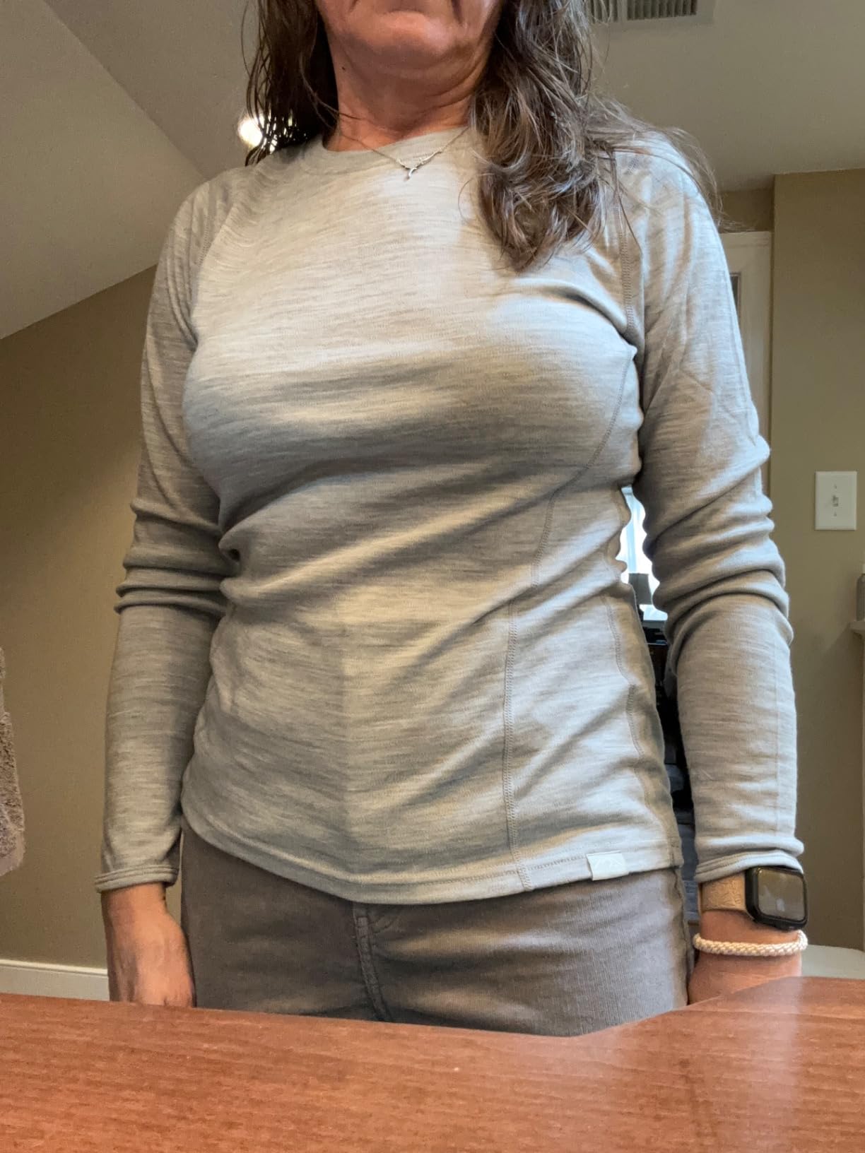 100% Merino Wool Base Layer Women - Long Sleeve Thermal Shirt with Socks customer photo 1