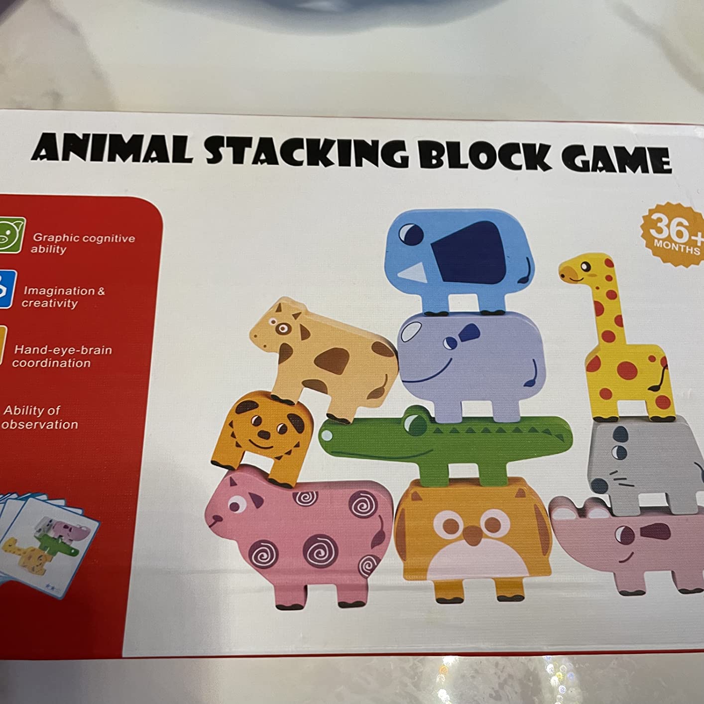 Bambilo Montessori Toys for 2 3 4 Year Old Girls & Boys, Wooden Animal Stacking Blocks for Toddlers 1-3, Building Blocks Game Stacking Toys Ages 2-4 Toddler Birthday Gifts customer photo 2