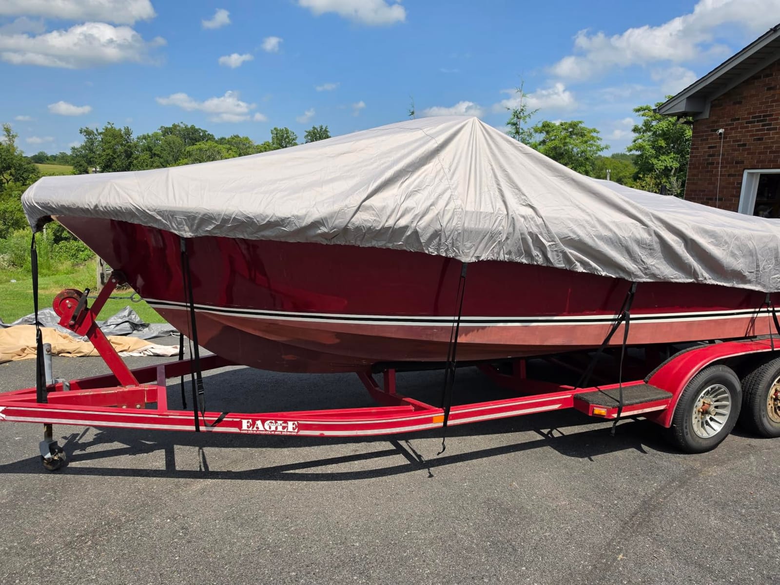 Waterproof 20-22FT Boat Cover, 1200D Heavy Duty Trailerable Cover | Marine Grade Oxford Fabric, UV & Tear Resistant, Double Stitching, Elastic Hem, Fits V-Hull/Ski Boat/Bass Boat/Fishing Boat customer photo 2