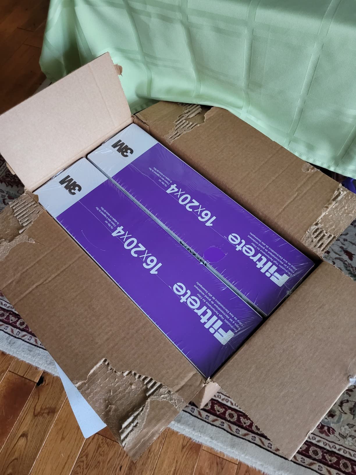 Filtrete 20x25x4 Air Filter MERV 12, MPR 1550 Certified Asthma & Allergy Friendly 2-Pack, Fits Honeywell & AprilAire, AC Furnace HVAC Filters, Pleated Electrostatic (Actual Size 19.88x24.63x4.31 in) customer photo 2