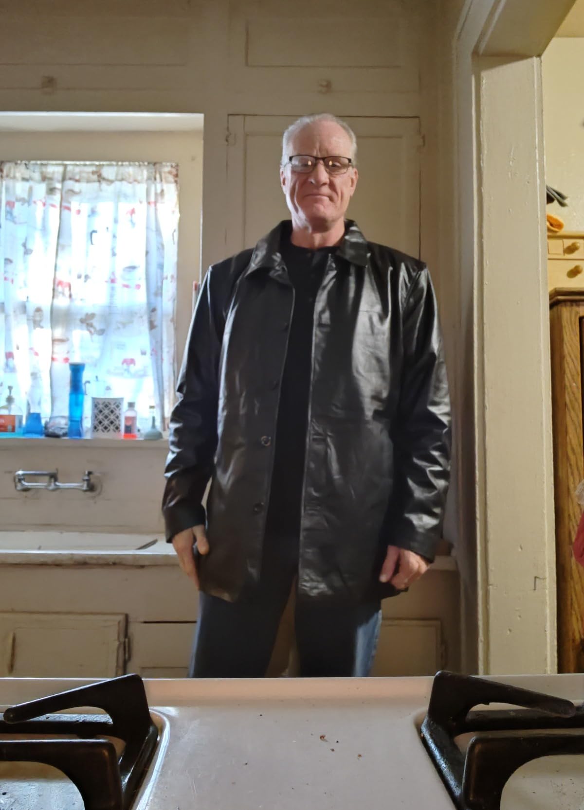 Mens Classic Winter Leather Car Coat 3/4 Length - Long Jacket customer photo 1