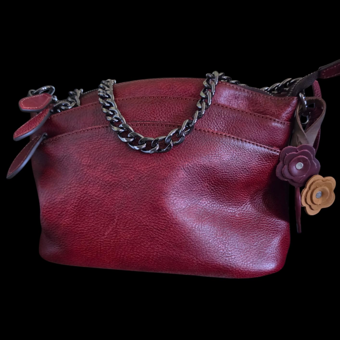 HESHE Leather Crossbody Bags for Women Vintage Shoulder Handbag for Travel customer photo 1