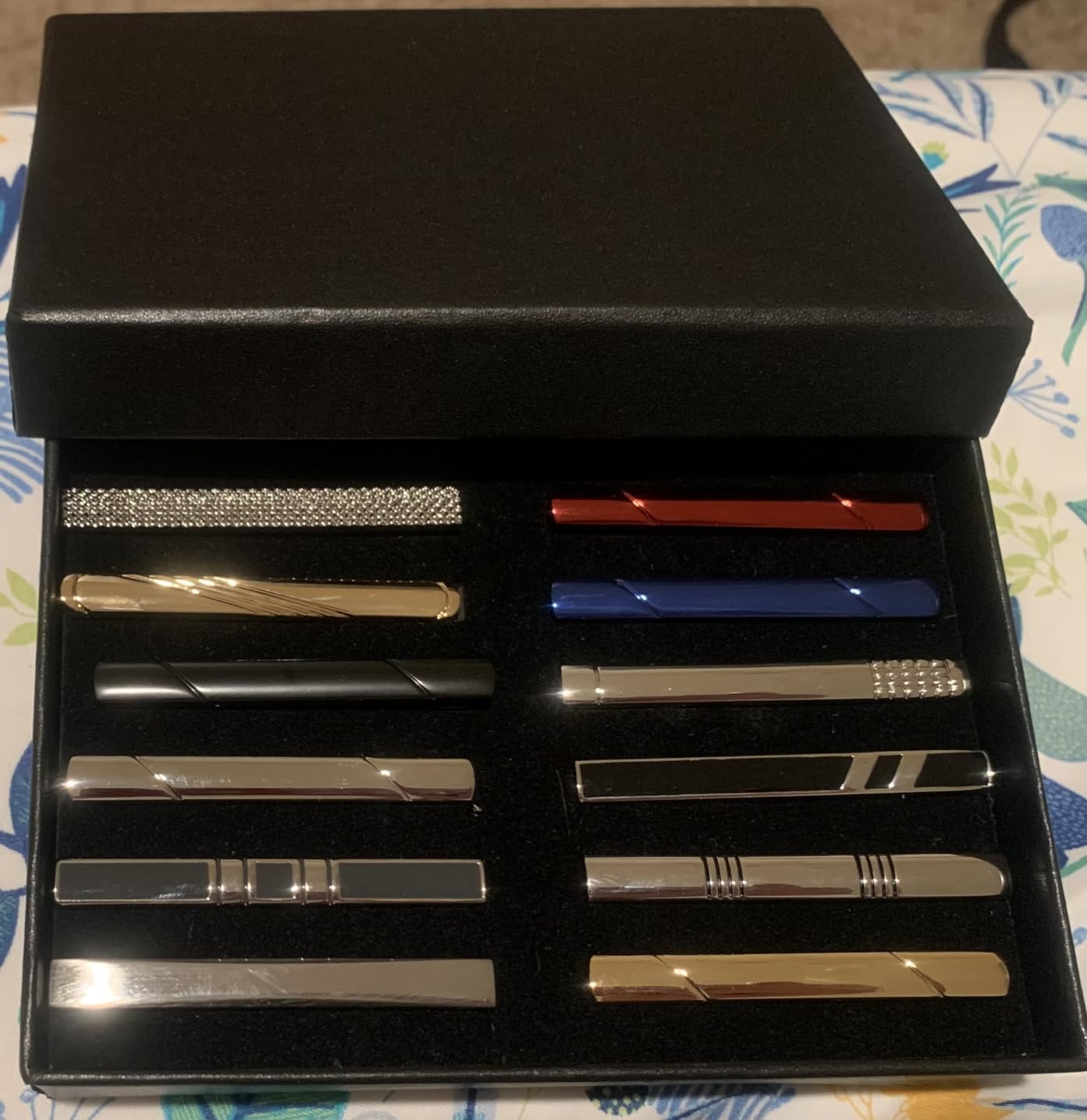 Jstyle 12Pcs Tie Clips for Men Multi-style Modern Tie Bar Pins in Gift Box customer photo 2