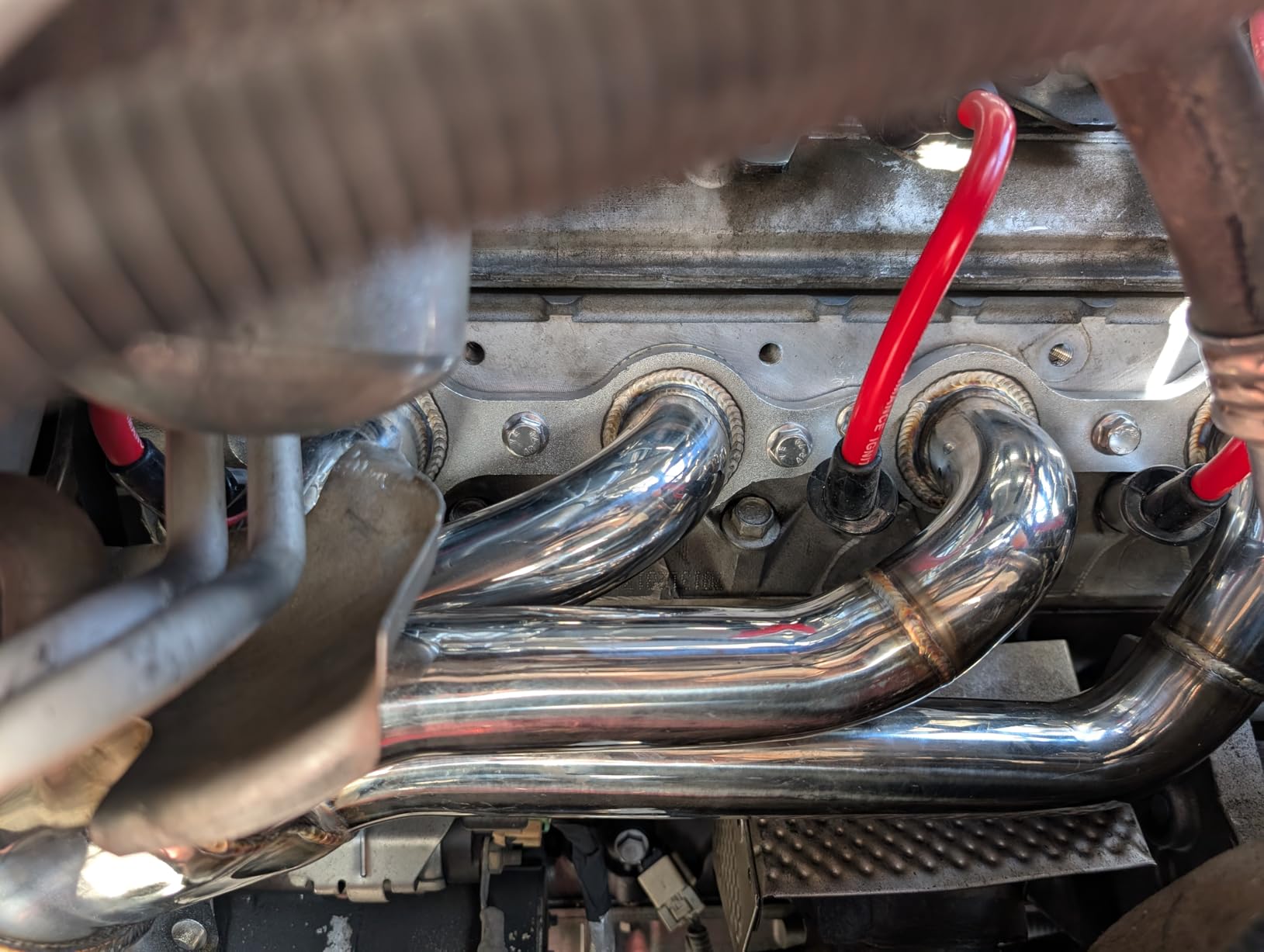 Exhaust Headers, Shorty Headers for 2002-2013 Silverado Sierra Tahoe Yukon Suburban Avalanche Escalade 4.8L 5.3L 6.0L 6.2L LS V8, 304 Stainless Steel, Polished, 1-5/8 in. Primary Tubes, Bolt-on Fit customer photo 1