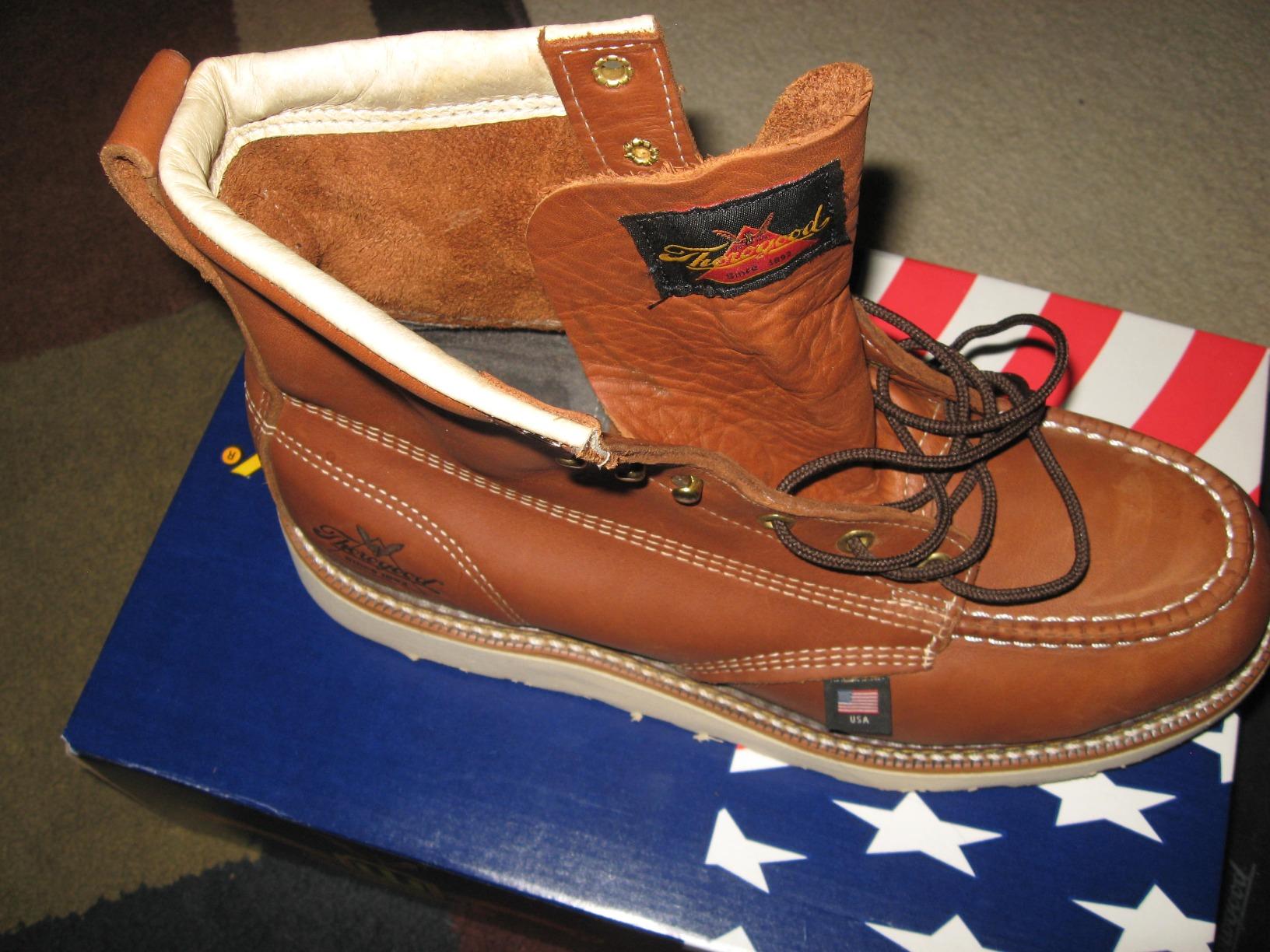 Thorogood American Heritage 6” Steel Toe Work Boots for Men - Full-Grain Leather with Moc Toe, Slip-Resistant Wedge Outsole, and Comfort Insole; EH Rated customer photo 1
