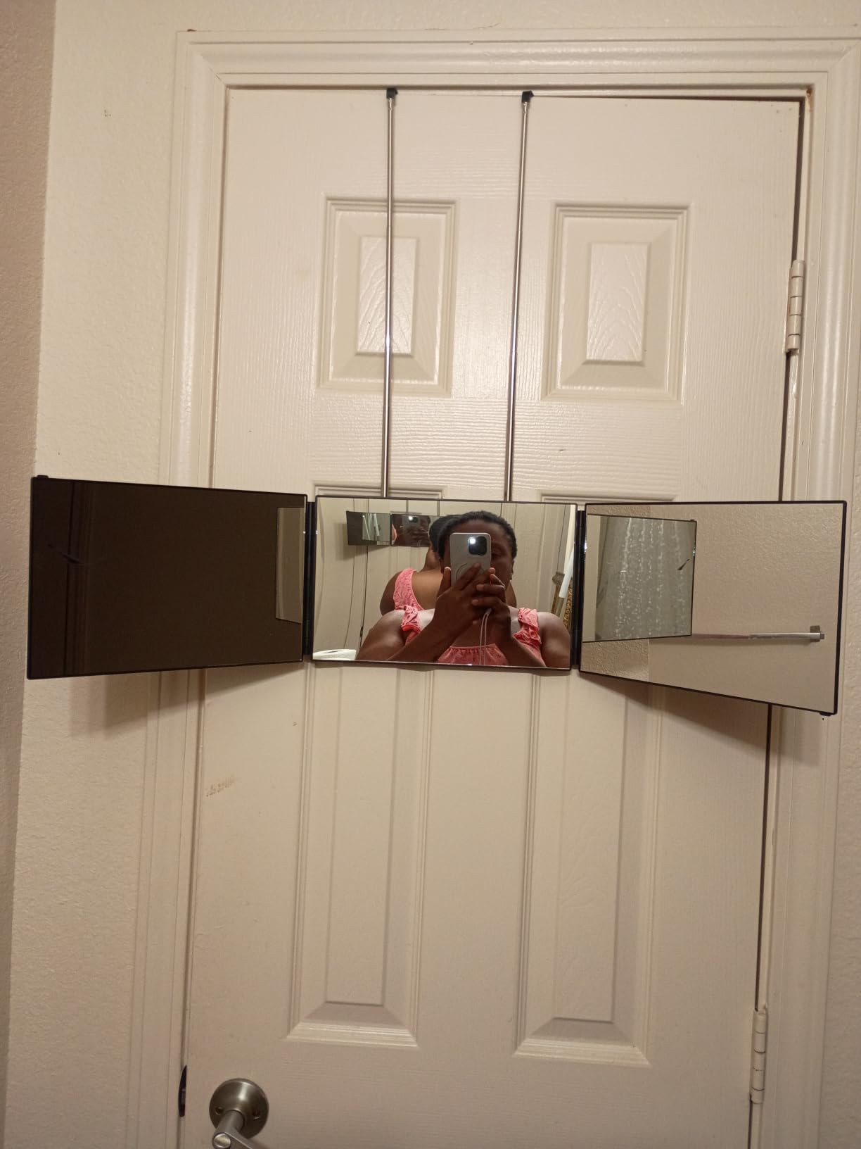 JUSRON 360 Viewing Angle Self Hair Cutting Mirror Shower Mirror customer photo 1