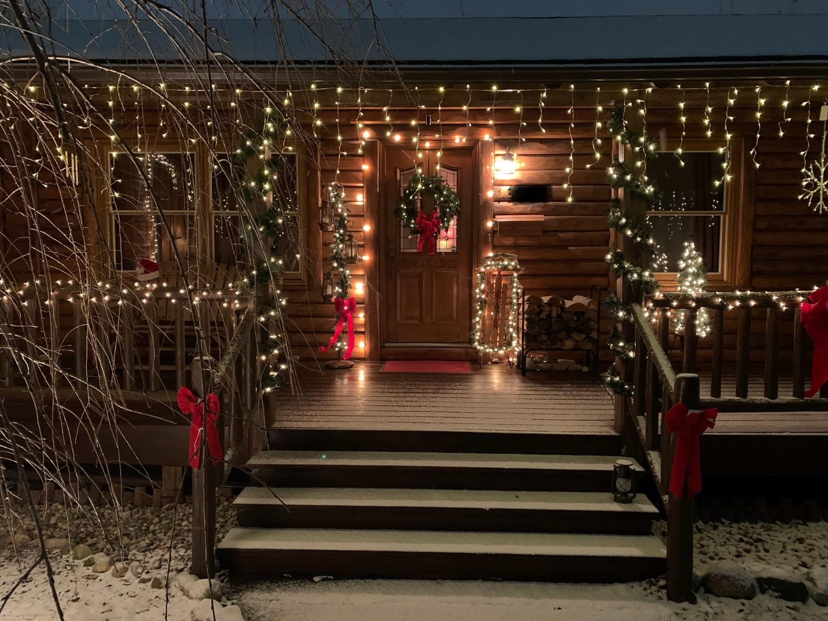 Ollny Icicle Lights for Outside 504LED 41FT, Warm White Christmas Light with Remote 8Modes Timers Waterproof, Plug in Connectable Hanging Lights for Outdoor Indoor House Roof Holiday customer photo 2