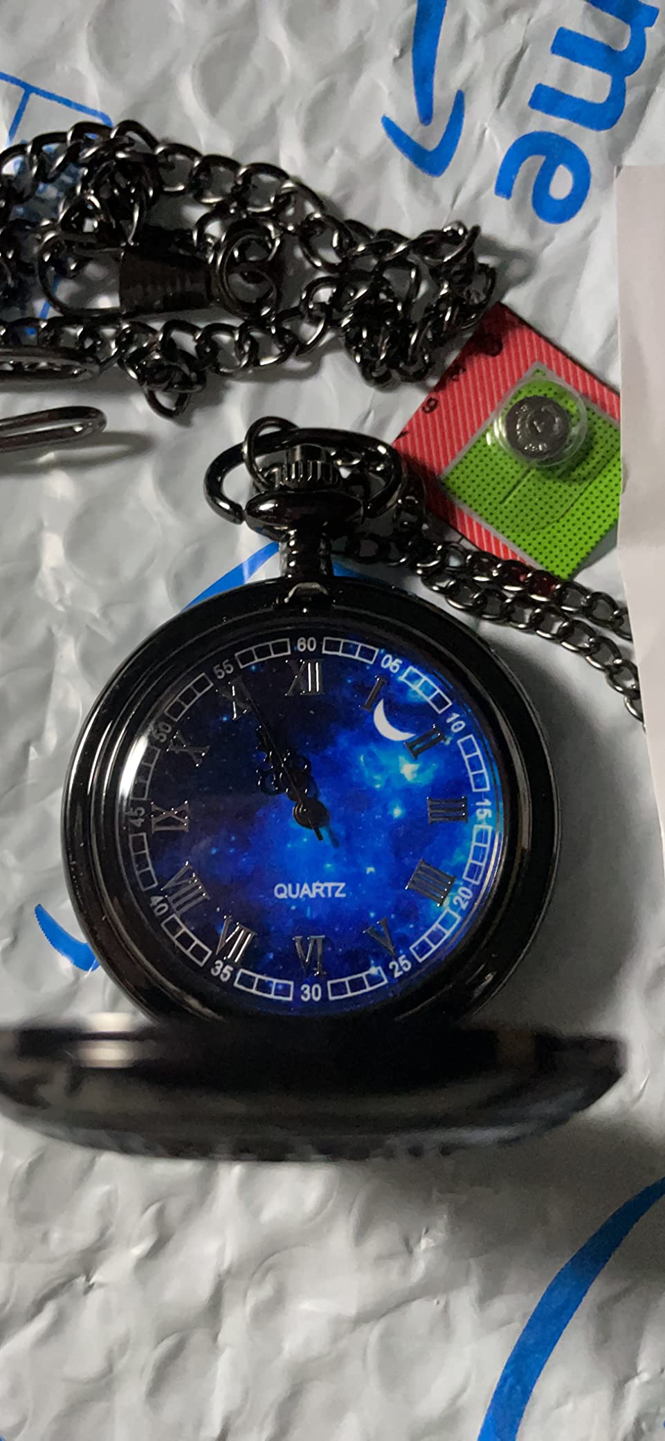 Tiong Roman Numerals Scale Quartz Pocket Watches with Chain Christmas Graduation Birthday Gifts Fathers Day customer photo 2