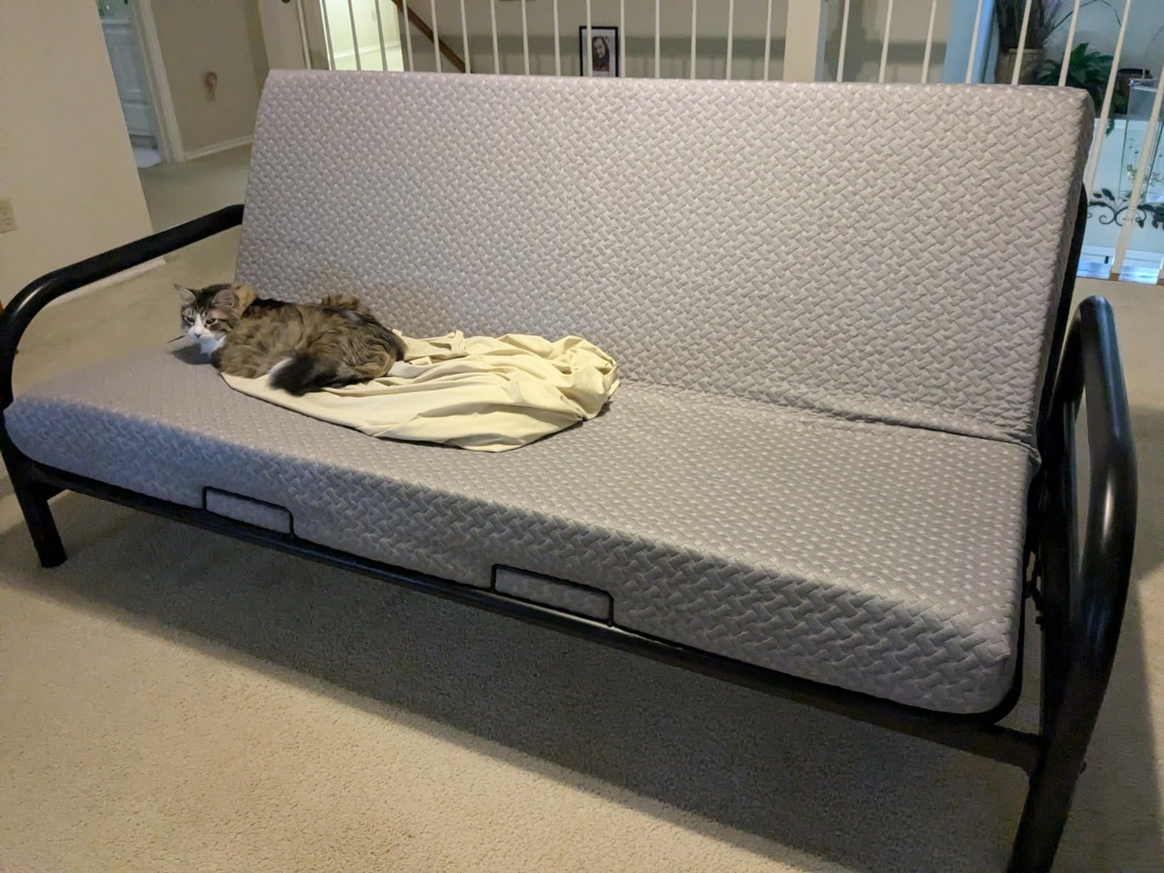 Milliard Full Size Futon Mattress, Light Grey, 71 x 52 x 6 Inch, Memory Foam Futon Mattress Full Size, CertiPUR-US, Comfy Sofa Bed, Couch, Removable Washable Hypoallergenic Cover, Frame Not Included customer photo 1
