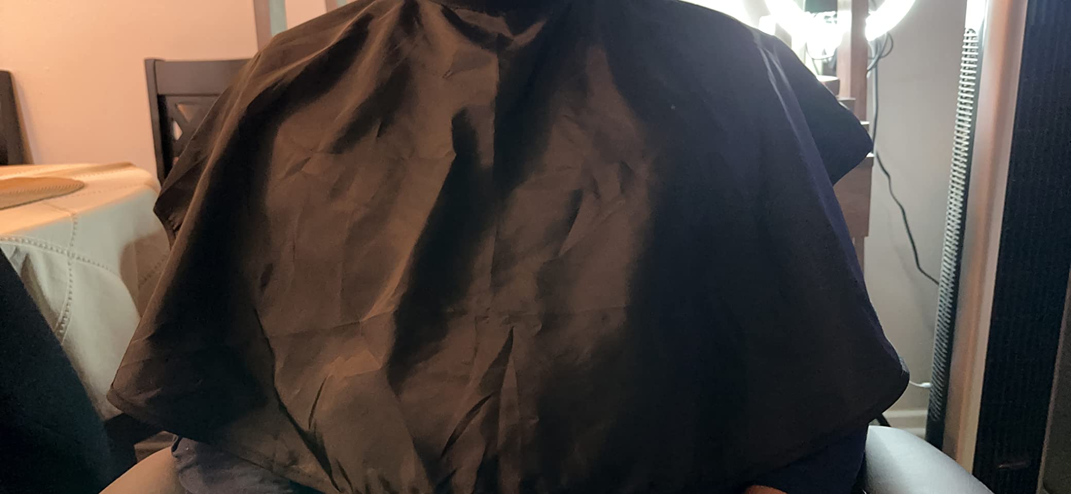 Short Barber Cape,Salon Apron for Hair Cutting Dye Coloring,Black customer photo 2