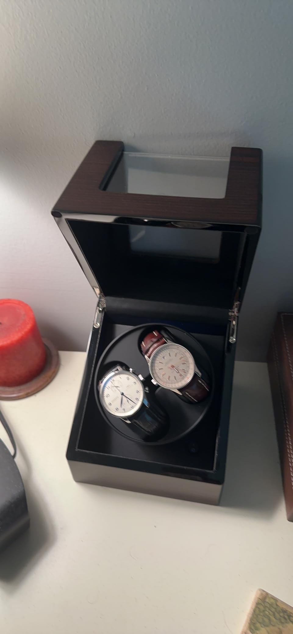 ANWBROAD Double Automatic Watch Winders Box, 4 Modes Japanese Quiet Motor customer photo 2