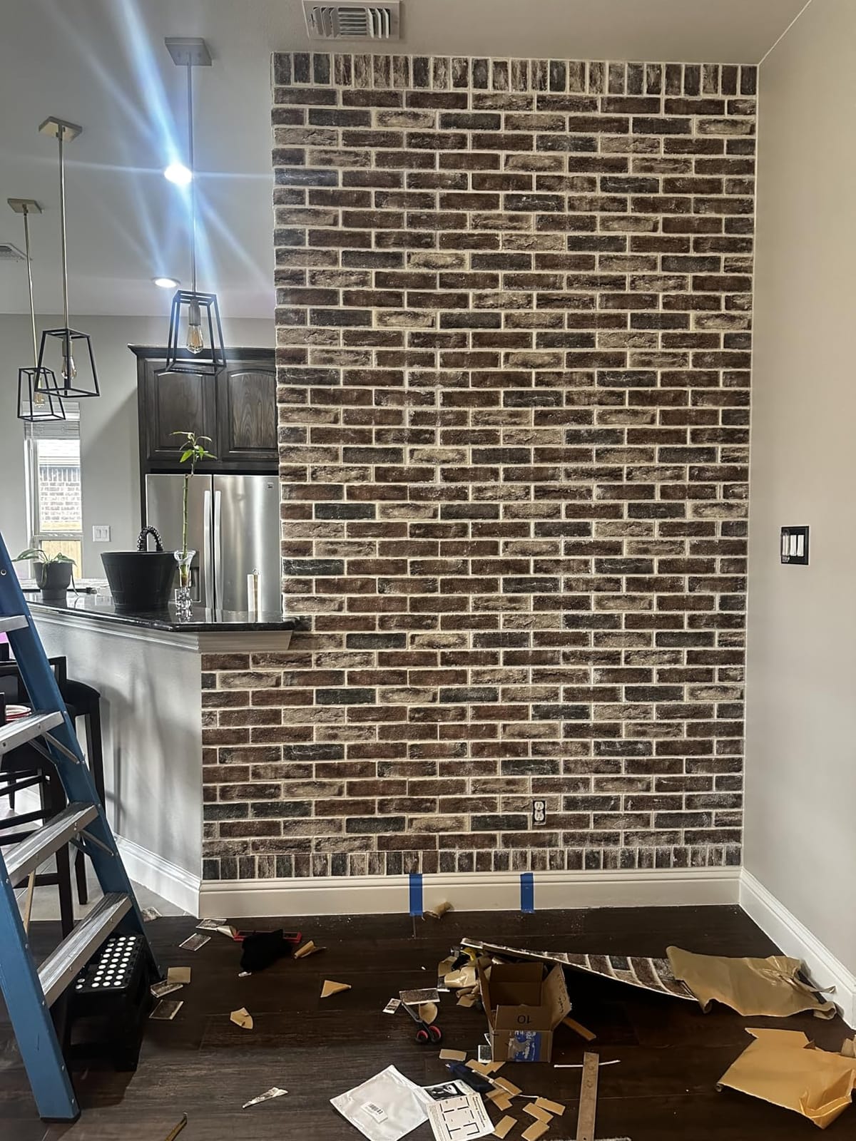 Art3d 20-Pack Durable Faux Brick Peel and Stick 3D Wall Panels, Red Brown customer photo 2