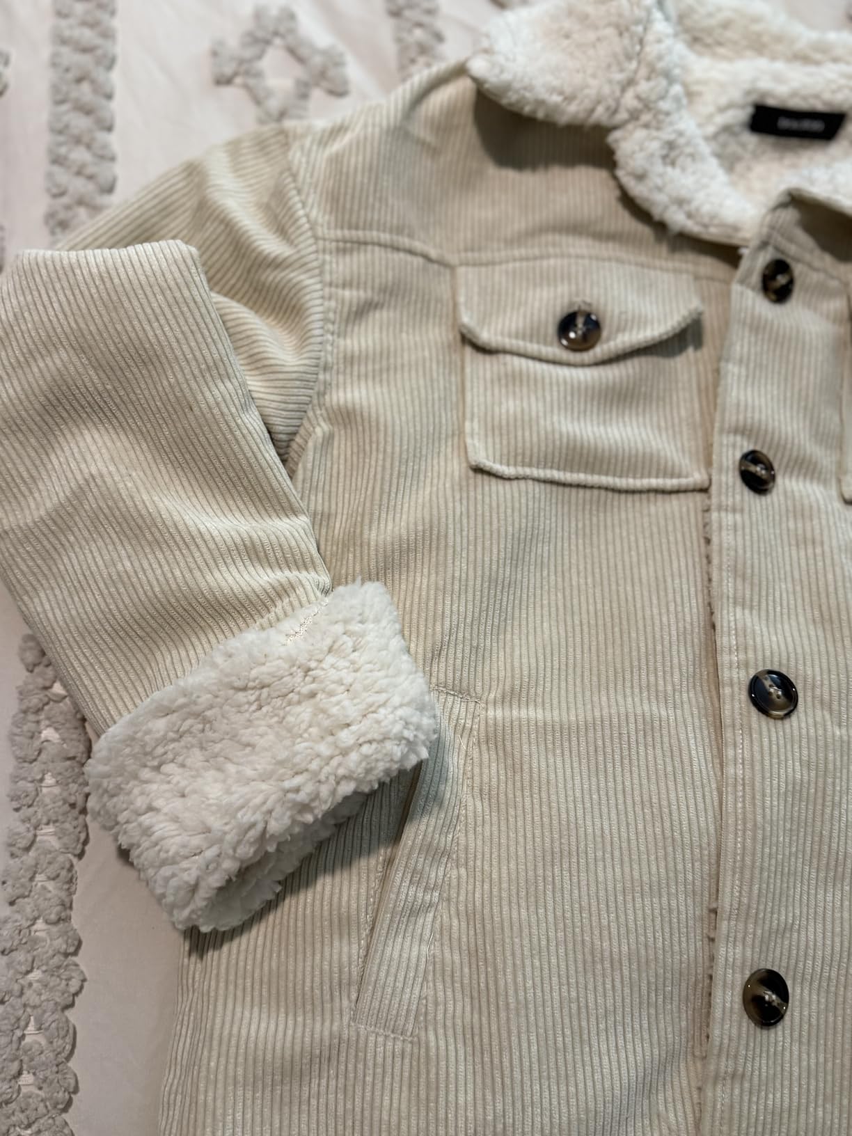 Dokotoo Corduroy Sherpa Jacket Warm Fall Jackets Fleece Lined Winter Coats customer photo 1