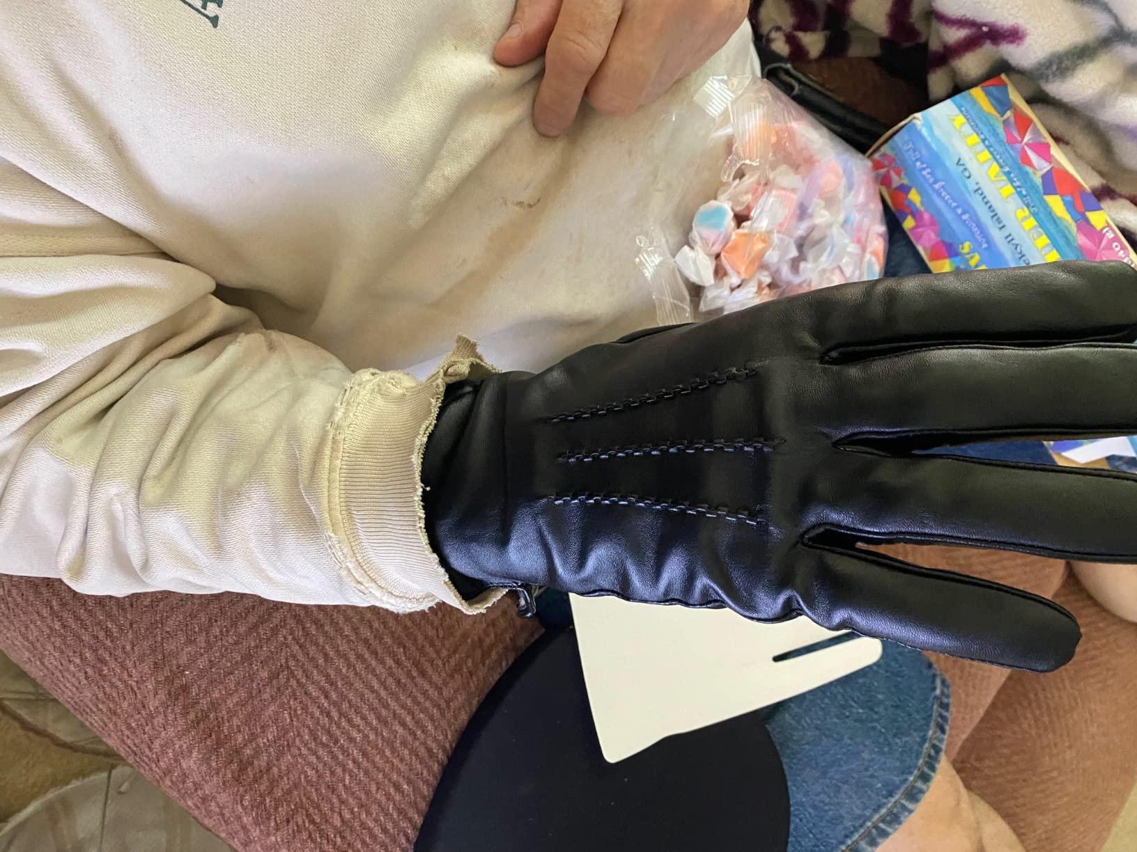 BISON DENIM Winter Sheepskin Leather Gloves for Men Warm Driving Gloves customer photo 1