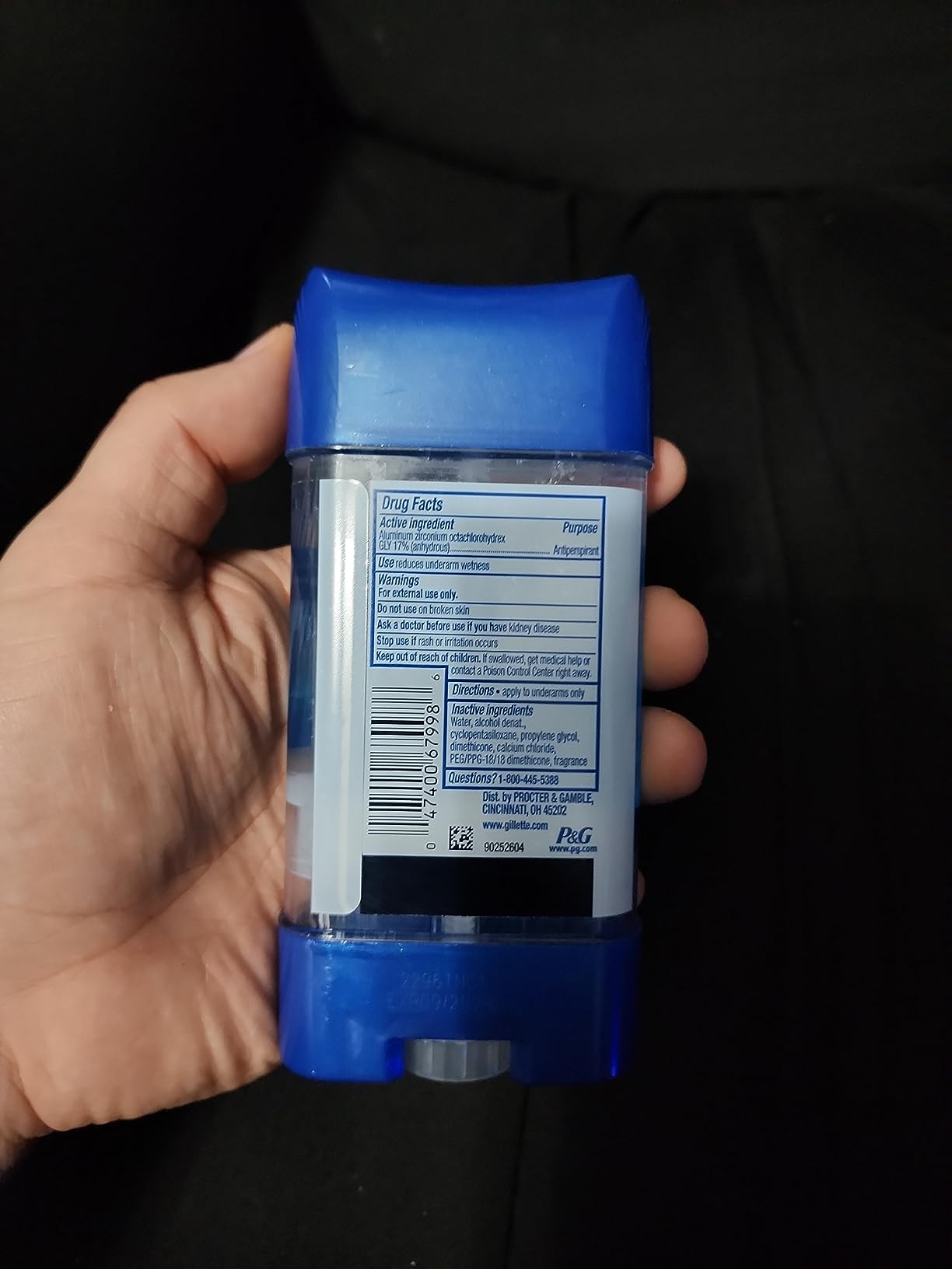 Gillette Antiperspirant and Deodorant for Men, 72hr Clinical Strength Sweat & Odor Protection, Long Lasting Freshness, Anti-White Mark Technology, Clear Gel, Cool Wave Scent, 3.8 oz (Pack of 4) customer photo 2