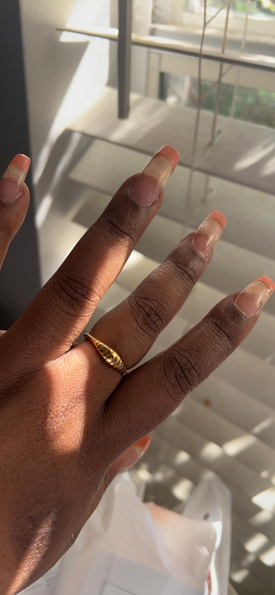 Kainier 14K Gold Plated Signet Rings Stackable Plain Slim Oval-shaped Thin Pinky Band for Women - 1.5mm Classic Dainty Cute Stacking Ring with Comfort Fit - Sizes 5-10 customer photo 2