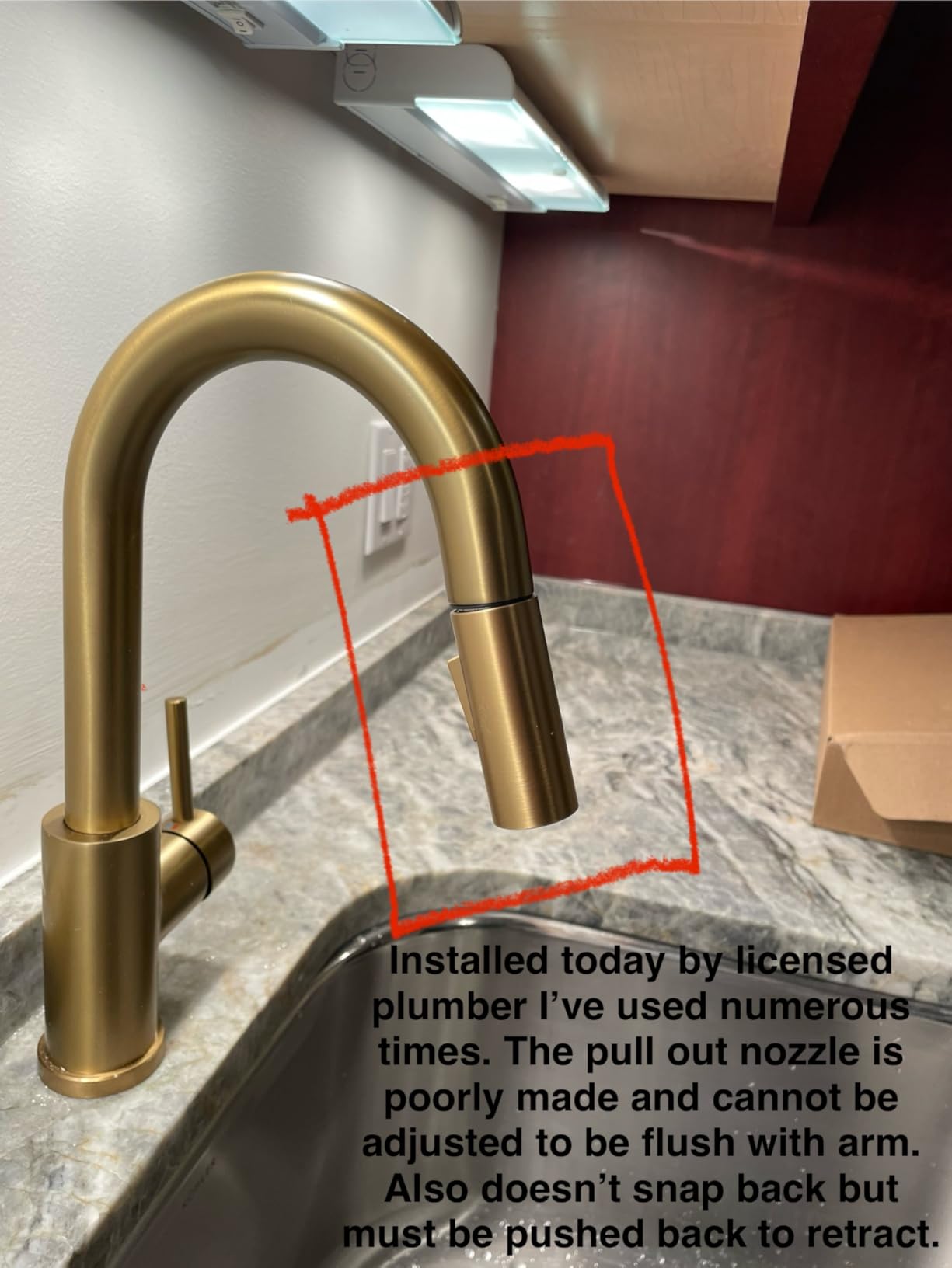 CENOSA Bar Sink Faucet Single Hole with Pull Down Sprayer Brushed Nickel customer photo 2
