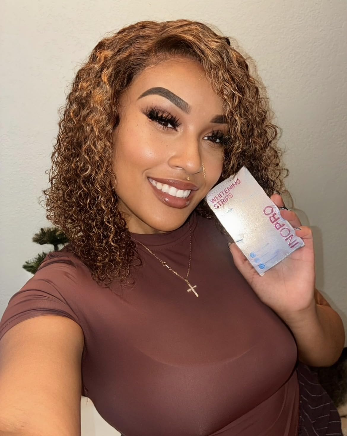 InoPro Teeth Whitening Strips 14 Treatments Kit - Enamel Safe Teeth Whitener, Peroxide-Free, Green White Strips for Teeth Whitening with Arbutin, Coconut Oil, Deep Stains Removal (28 Strips) customer photo 1