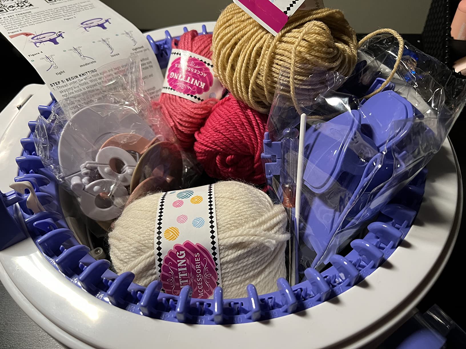 Knitting Machine,SENTRO 48 Needles Knitting Machines with Row Counter, Smart Weaving Round Loom,Double Knit Loom Machine Kit,DIY Knit Scarf Hat Sock customer photo 2
