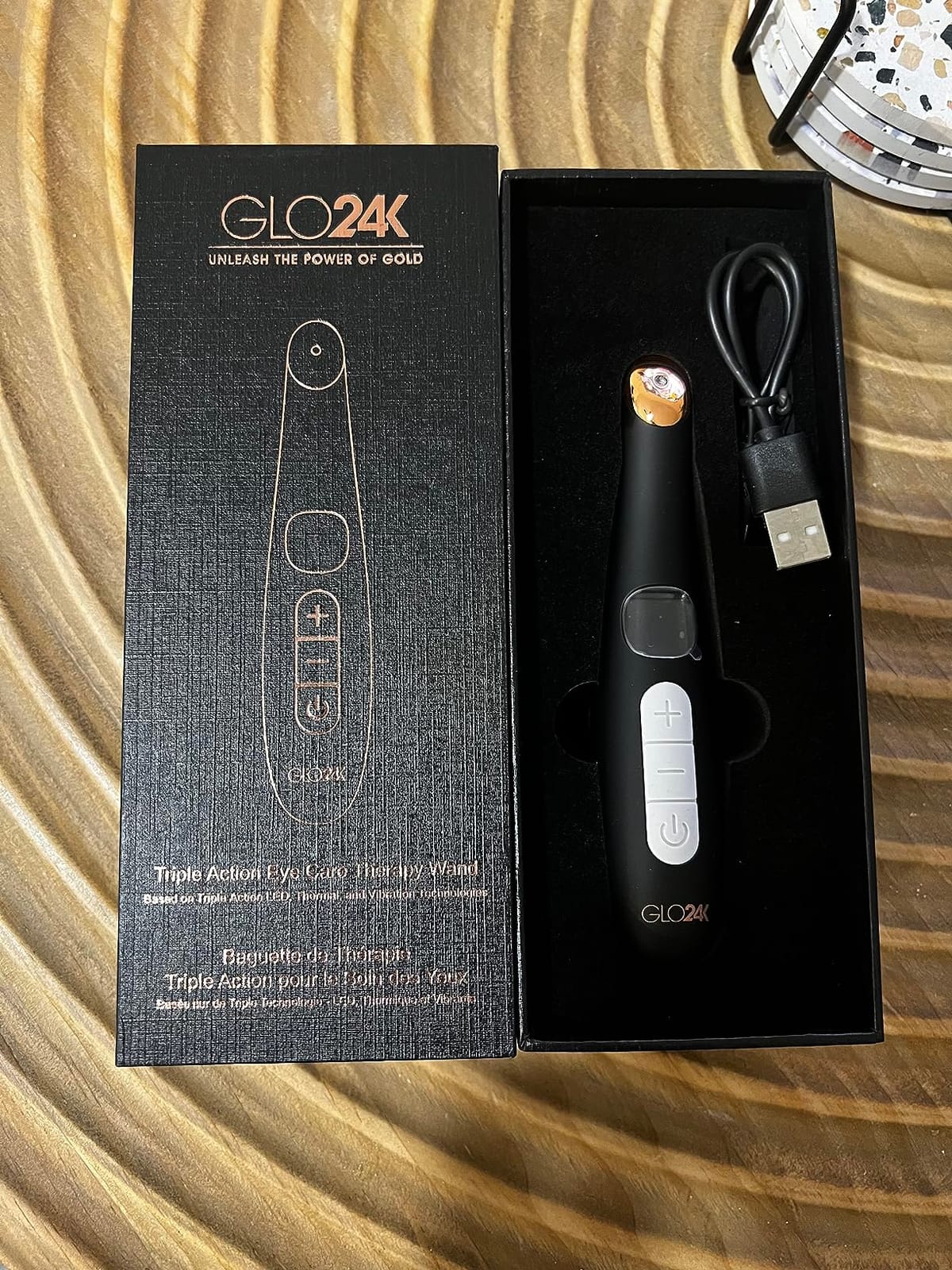 GLO24K Heated Eye Massager Wand with Vibration for Under-Eye Care customer photo 2