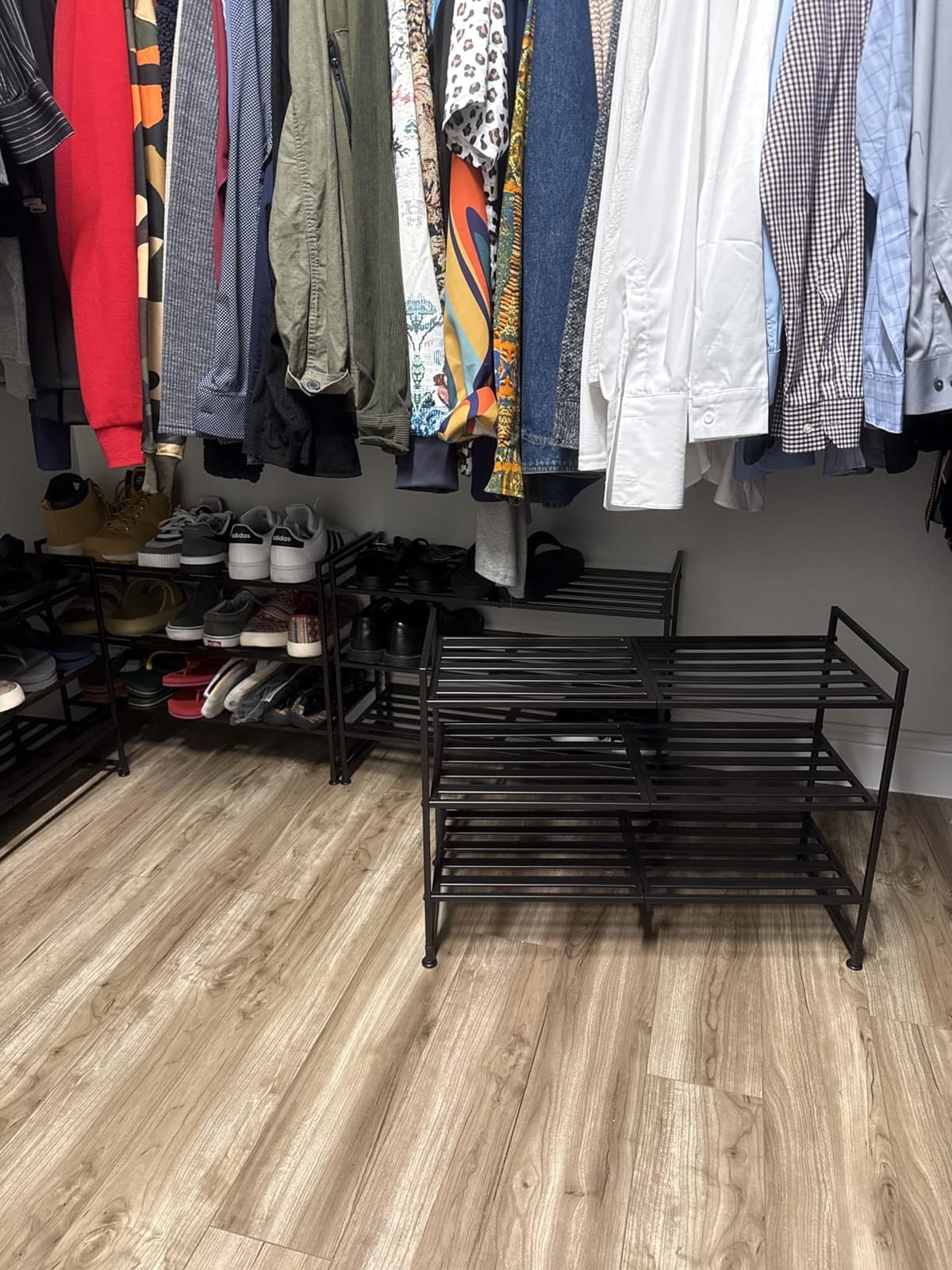 Simple Houseware 3-Tier Stackable Wired Grid Shoe Rack, Black customer photo 2