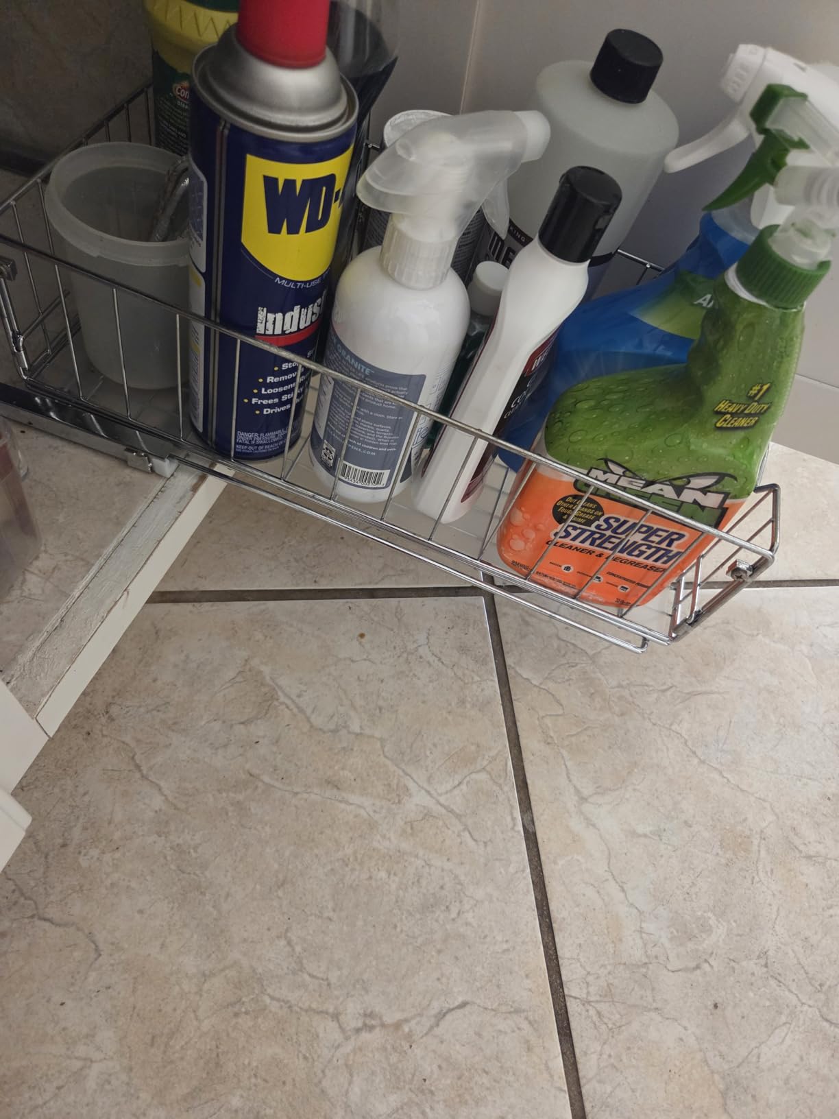 Simple Houseware Pull-Out Cabinet Sliding Basket, 17.2Dx9.7Wx5H, Chrome customer photo 1