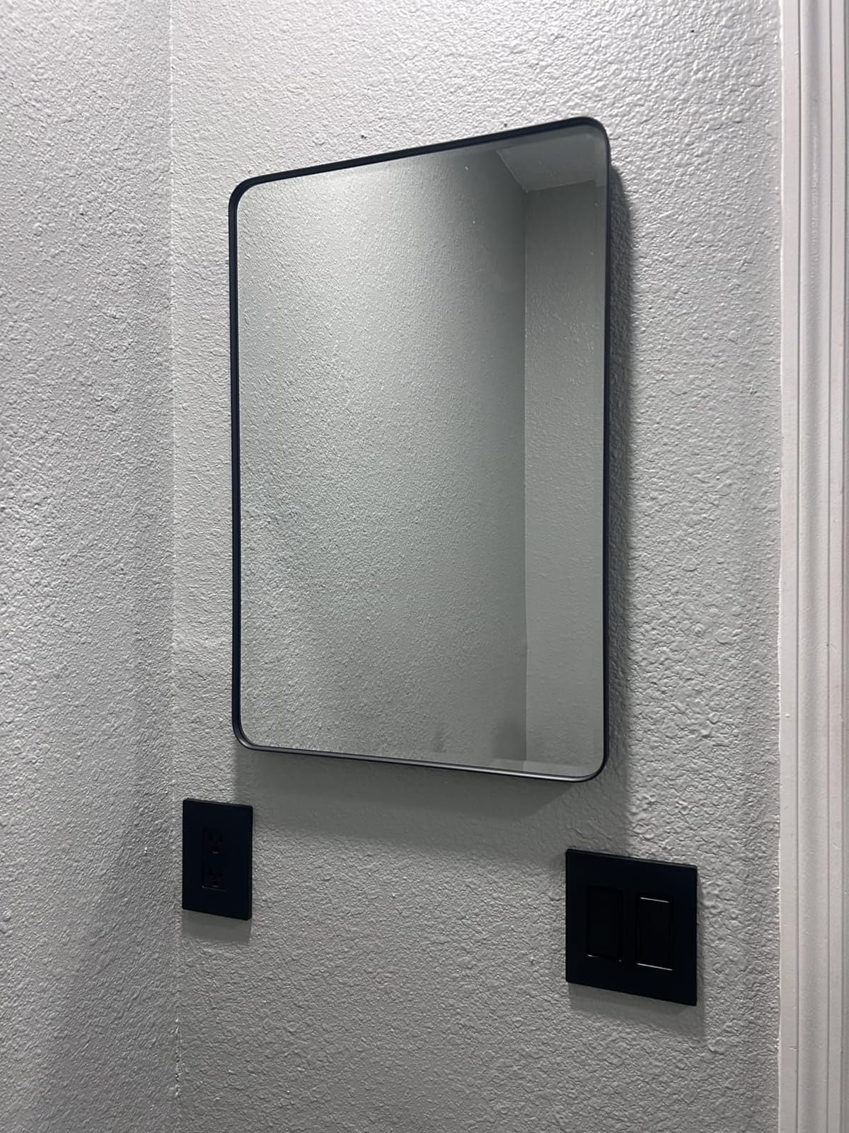 Plastic Black Medicine Cabinet 16x24 Beveled Mirror, Recessed/Surface Mount customer photo 1