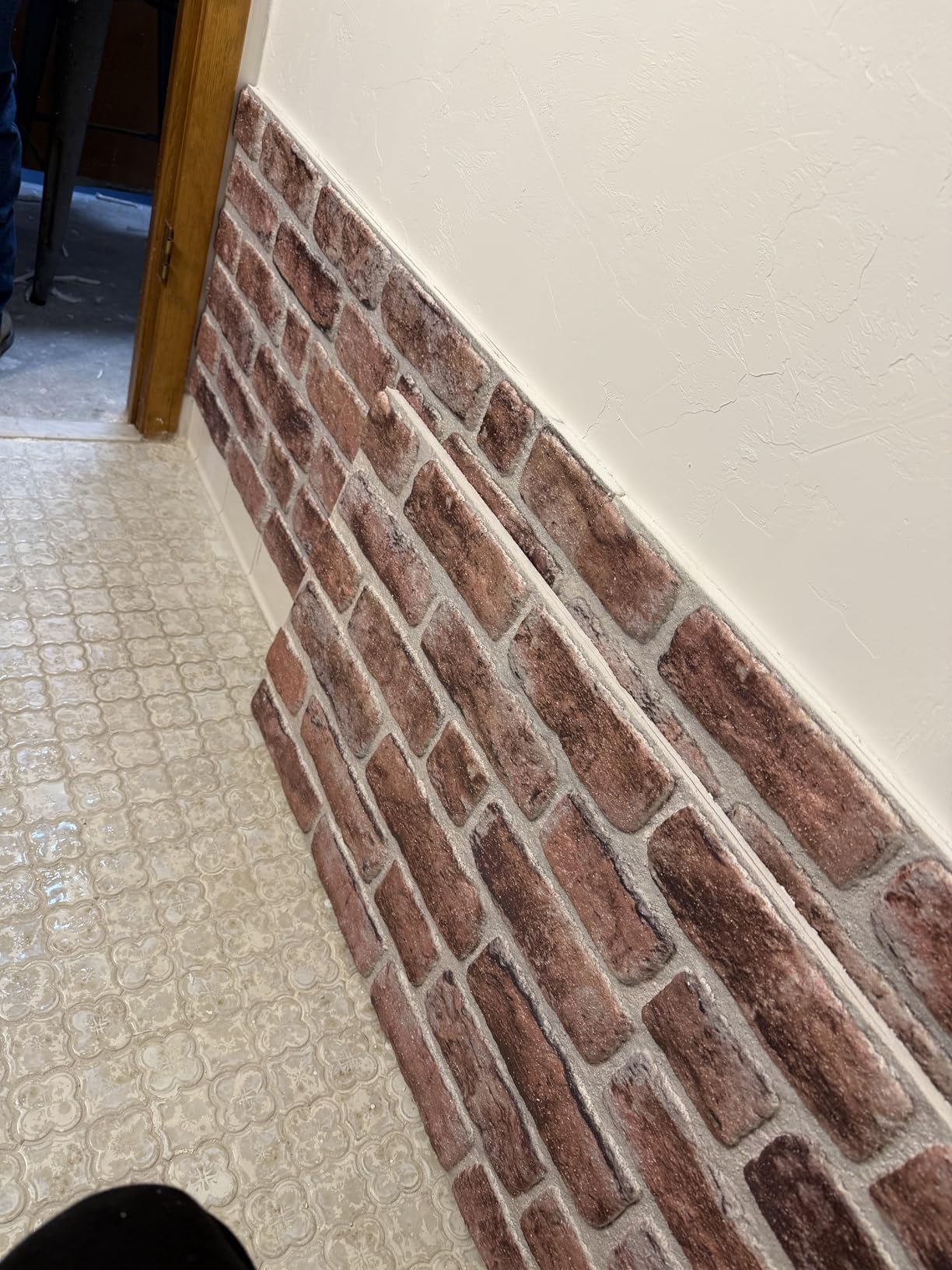 Dundee Deco 3D Wall Panels Faux Brick - Cladding, Grey Stone Look Wall Paneling, Styrofoam Facing for Living Room, Kitchen, Bathroom, Balcony, Bedroom, Set of 10, Covers 53 sq ft customer photo 1