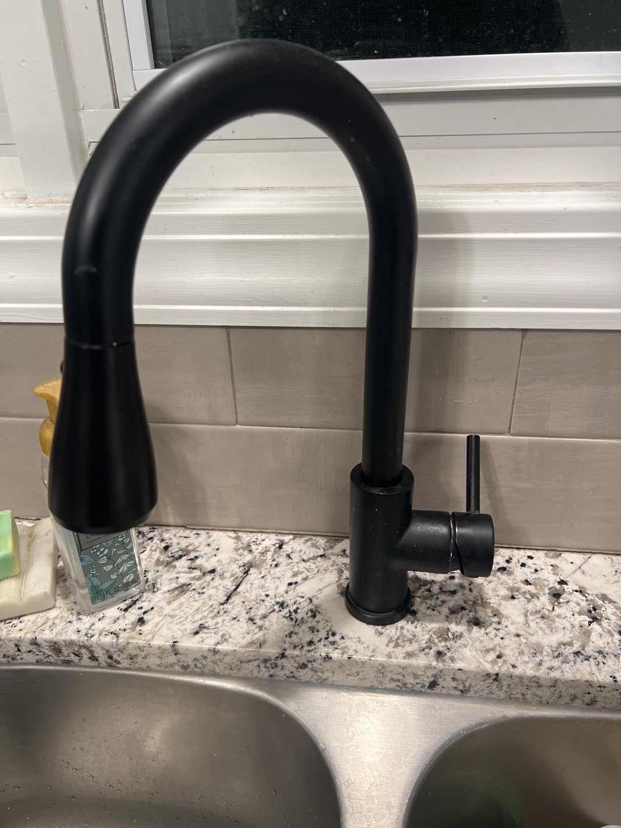 Kicimpro Faucet for Kitchen Sink, Commercial Kitchen Faucet with Pull Down Sprayer Brushed Nickel Spring Single Handle High Arc Stainless Steel Kitchen Bar Sink Faucet 1 Hole Or 3 Hole Compatible customer photo 2