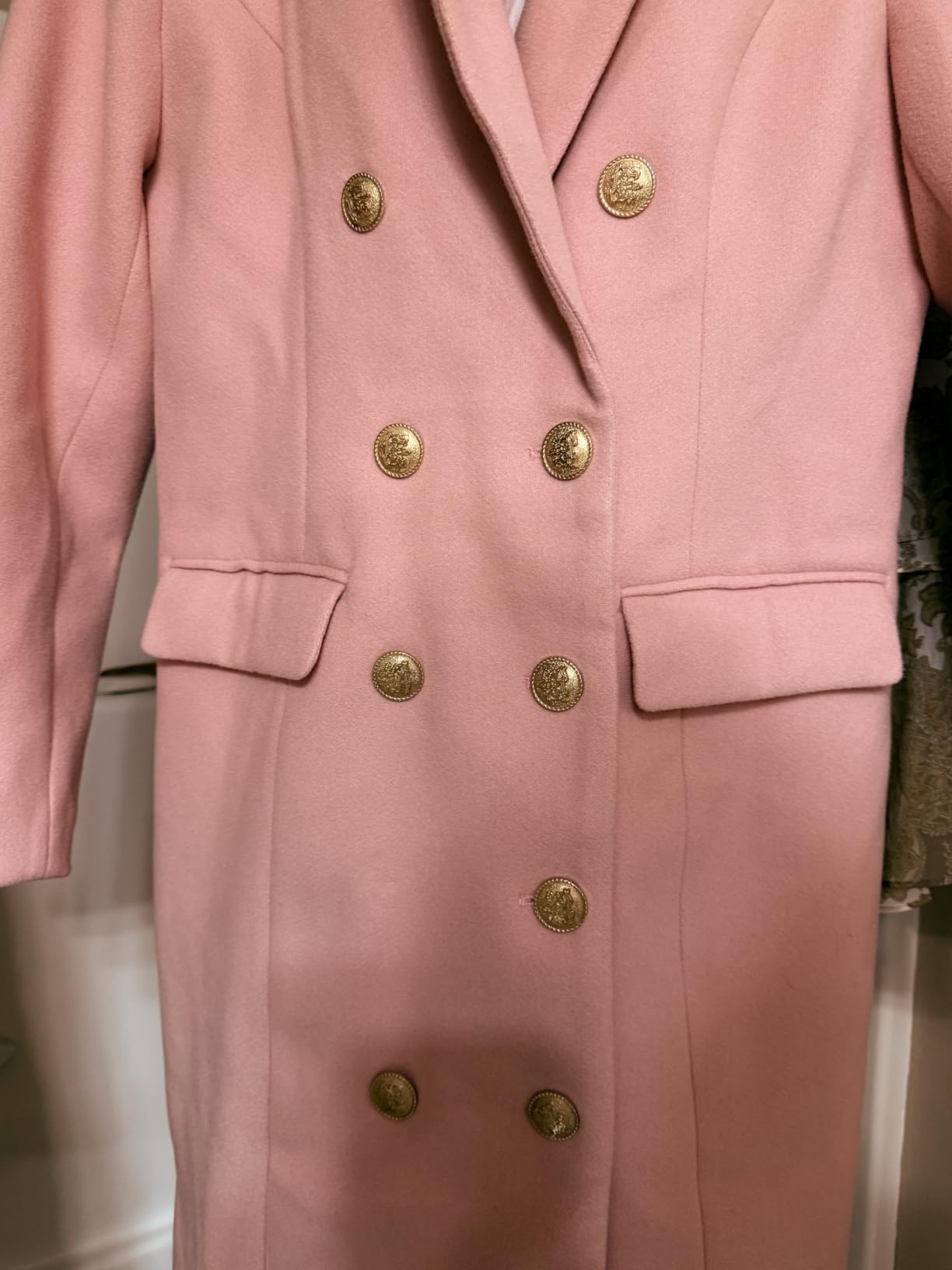 IDEALSANXUN Womens Fall Winter Wool Coats Double Breasted Midi Peacoat Trench Coats customer photo 1
