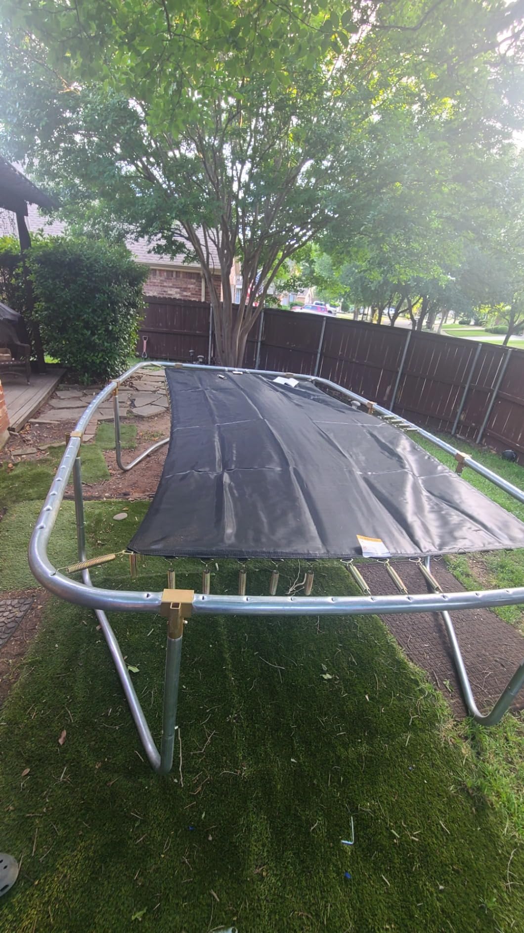 Giantex Trampoline, 8 FT x 14 FT ASTM Certified Rectangular Trampoline with Enclosure, Ladder, Double-Side Galvanized Steel Frame, Max Load 440 Lbs, Outdoor Recreational Trampolines for Kids, Adults customer photo 1