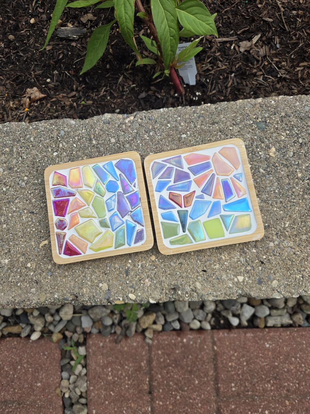 Youway Style Iridescent Glass Mosaic Tiles for Crafts Bulk,200g Broken Mosaic Glass Pieces for DIY Home Garden Art Projects, Handmade Crafts & Decor customer photo 2