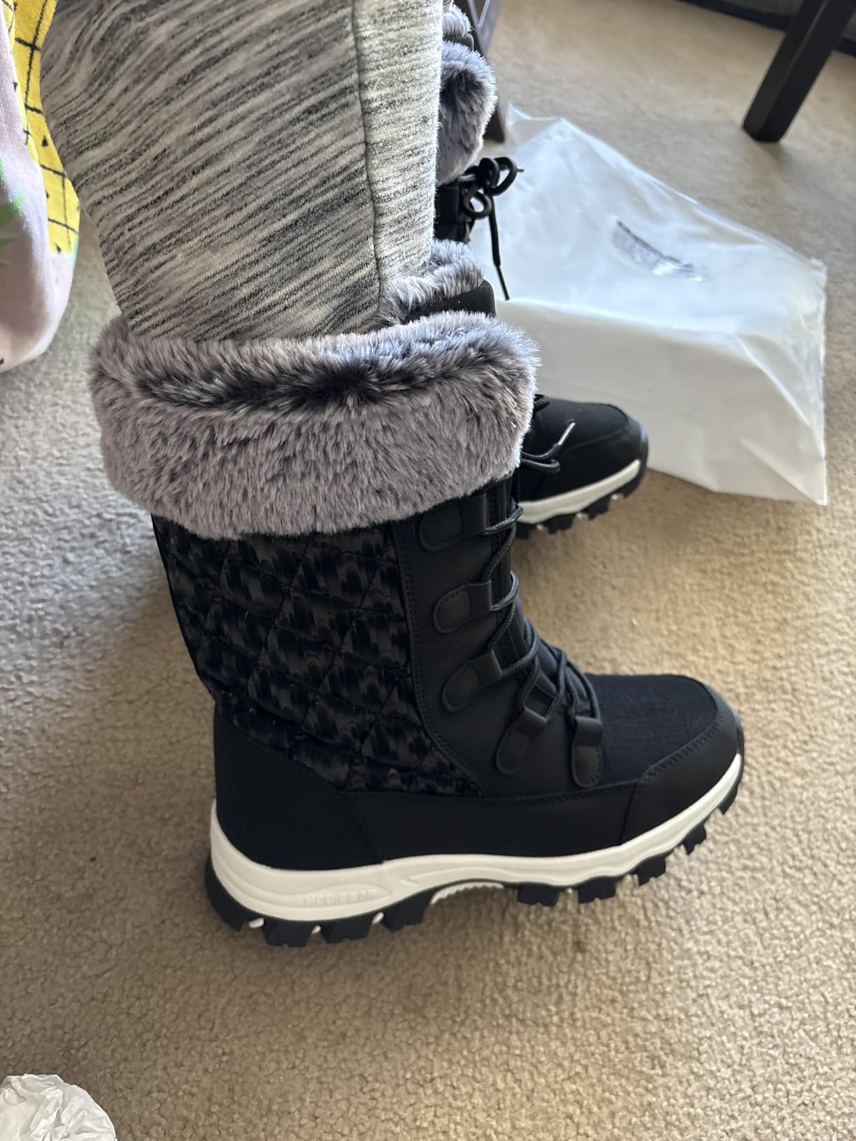 HOBIBEAR Women's Winter Snow Boots Warm Faux Fur customer photo 2