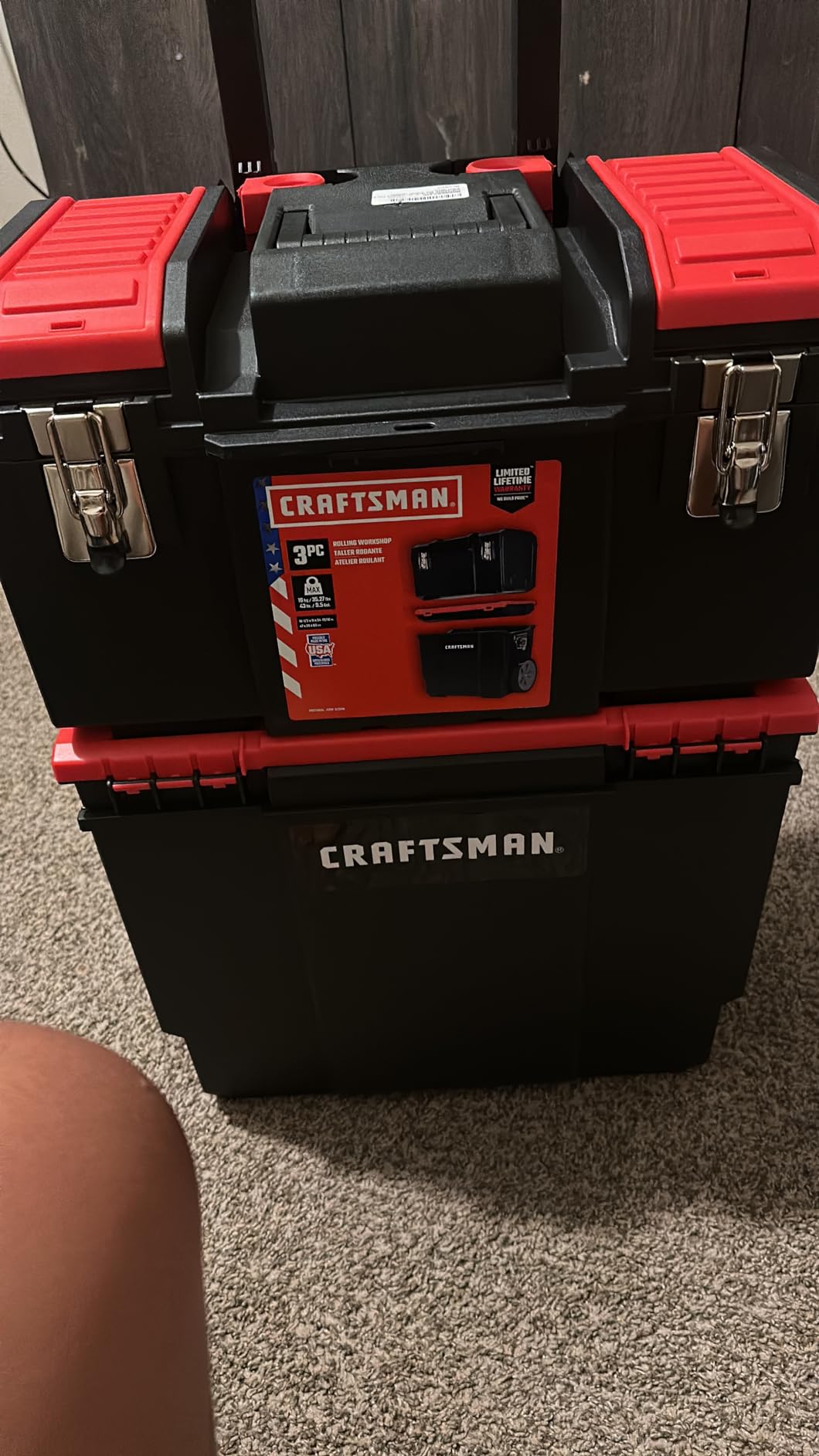 CRAFTSMAN 19-in. 3-in-1 Rolling Tool Box with Wheels, Red, Plastic, Lockable (CMST18614) customer photo 1