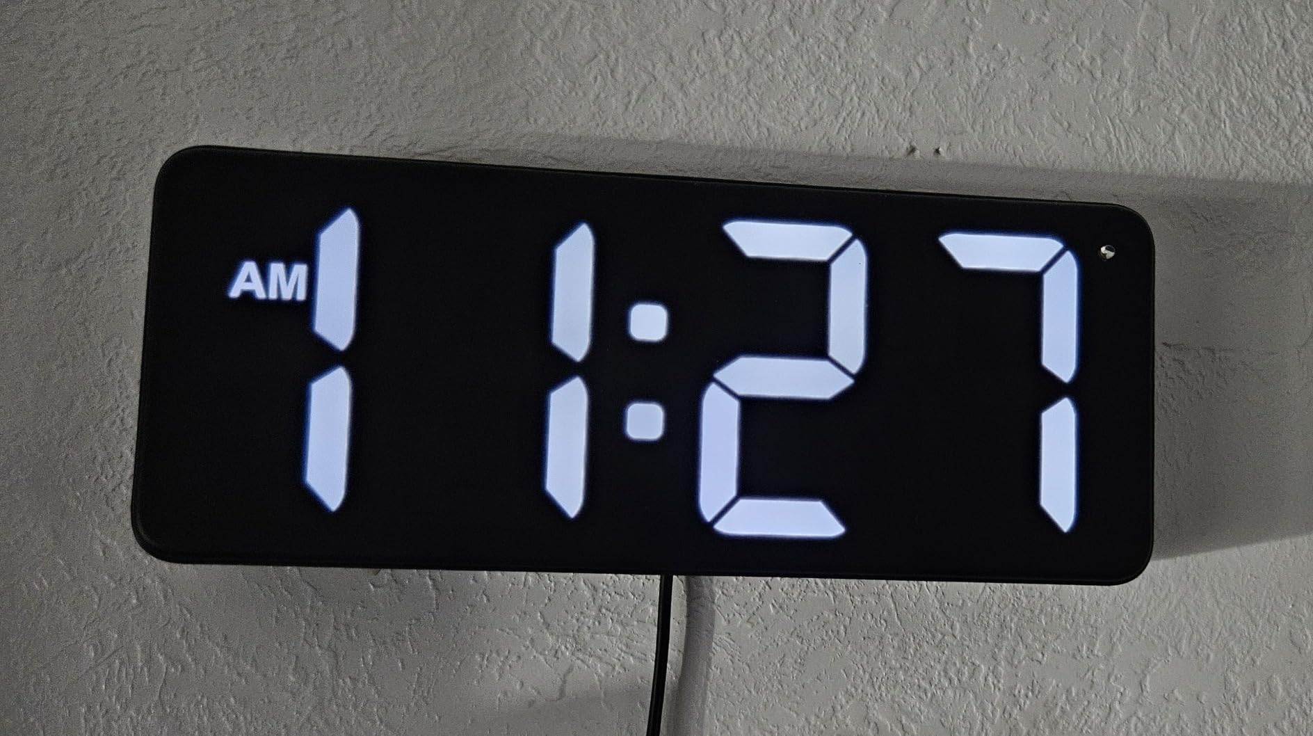 LED Digital Wall Clock with Large Display, Big Digits, Auto-Dimming, 12/24Hr Format, Modern Electric Small Silent Wall Clock for Living Room, Bedroom, Classroom, Farmhouse, Kitchen, Office - White customer photo 2