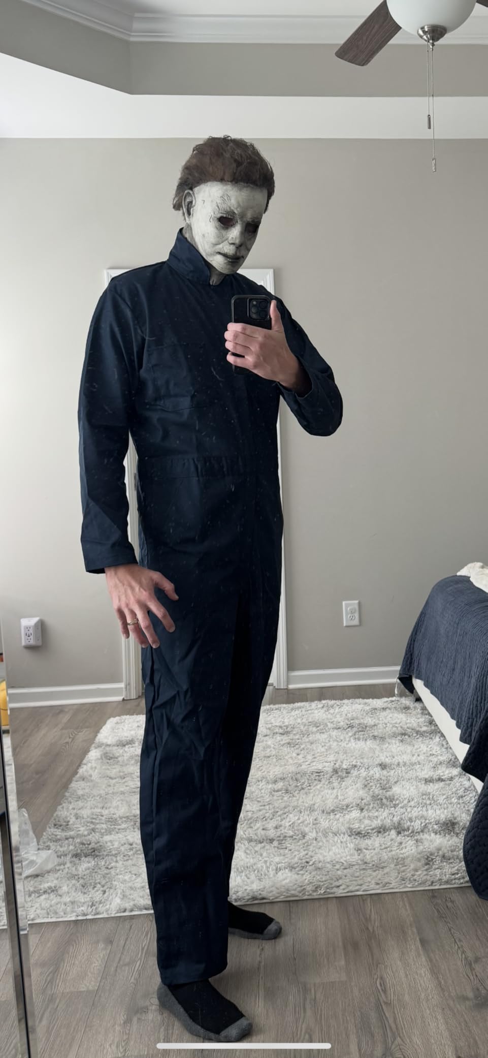 Durable Cotton Blend Coveralls for Men Relaxed Fit Work Mechanic Jumpsuit customer photo 1