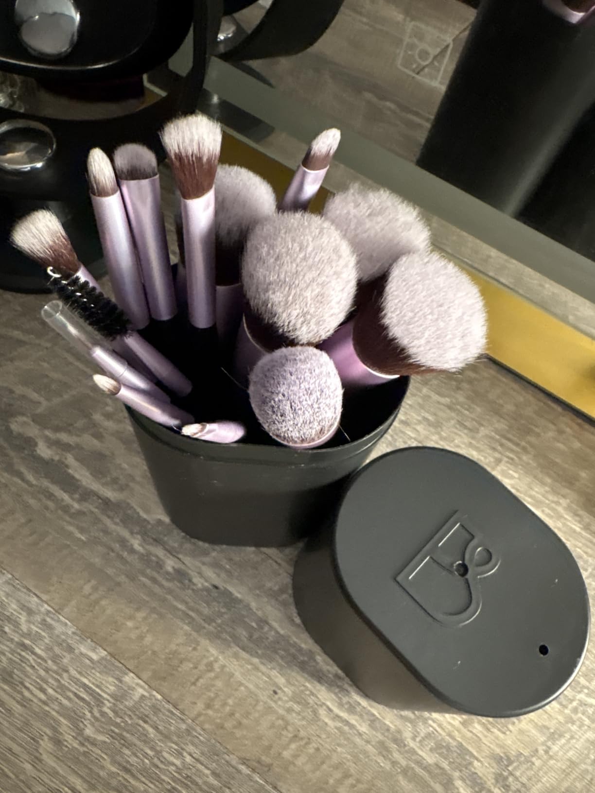 BS-MALL Makeup Brushes Premium Synthetic Foundation Powder Concealers Eye Shadows 14 Pcs Purple for Makeup Beginner or Professional with Travel Case customer photo 1