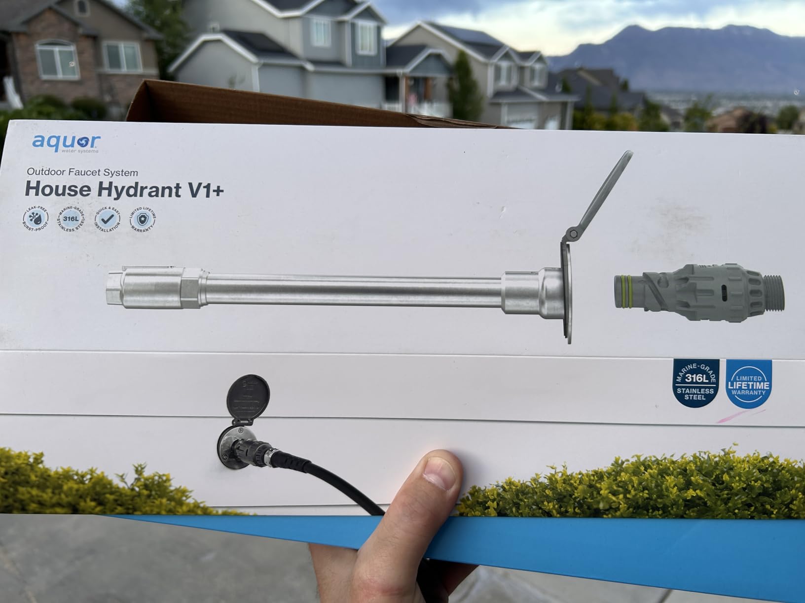 Aquor House Hydrant V1+ Frost Free Outdoor Faucet, Anti Siphon Valve with Quick Connect, Frost Proof Flush Wall Hose Bib, 12 inch Stem, 13-3/4 inch Install Depth, Slate Gray customer photo 1