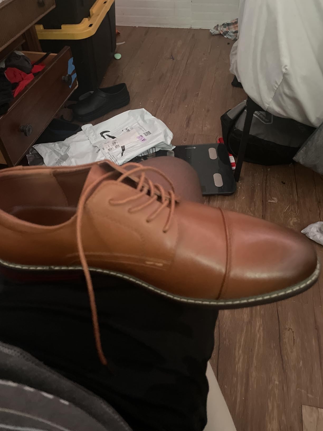 Mens Dress Shoes Wingtip Formal Oxford Shoes for Business Wedding customer photo 2